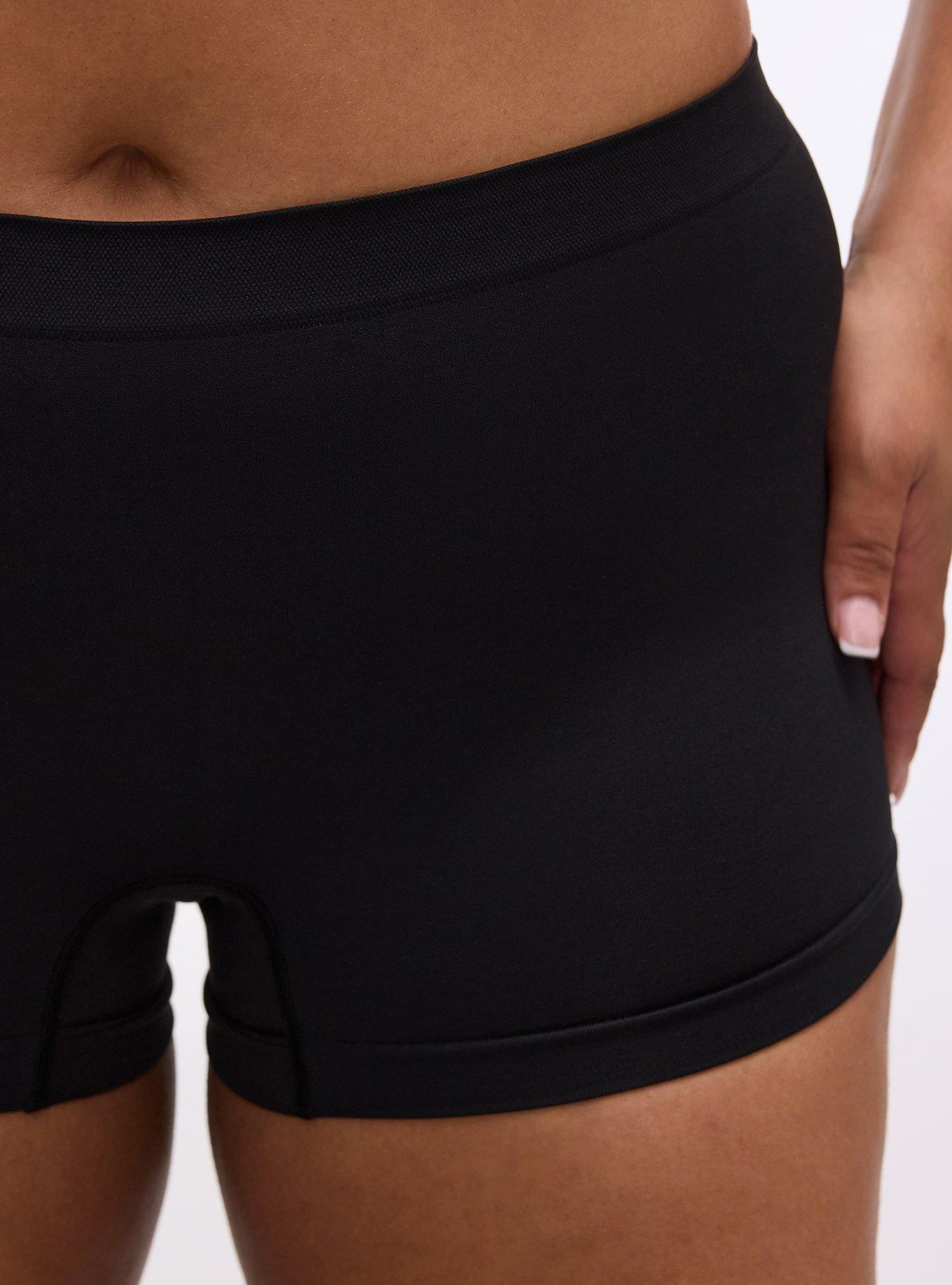 Seamless Smooth Mid-Rise Boyshort Panty, BITE ME SHARP BLACK, alternate