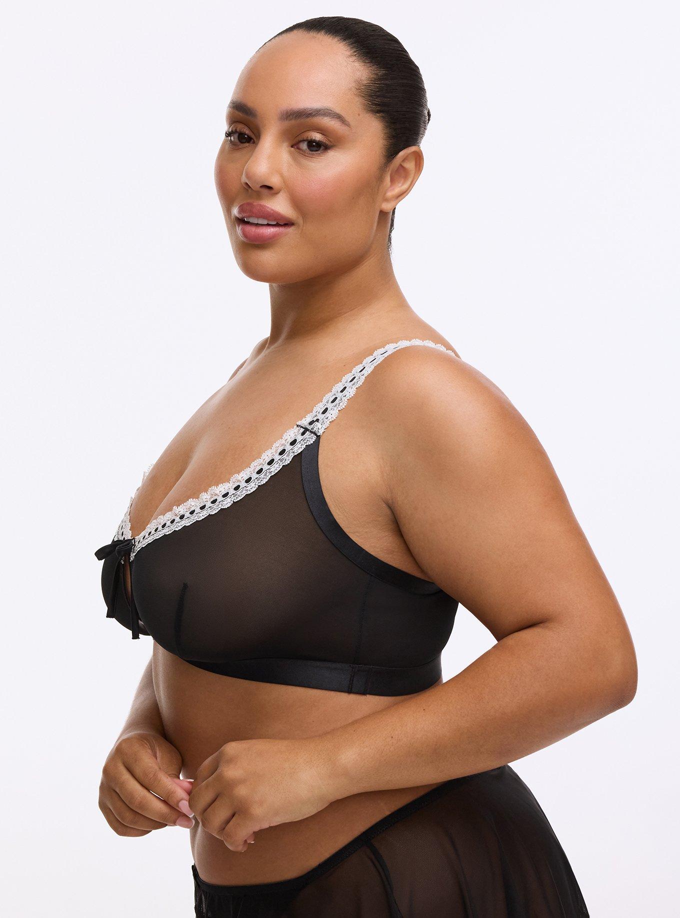 Wireless French Maid Bra, RICH BLACK, alternate
