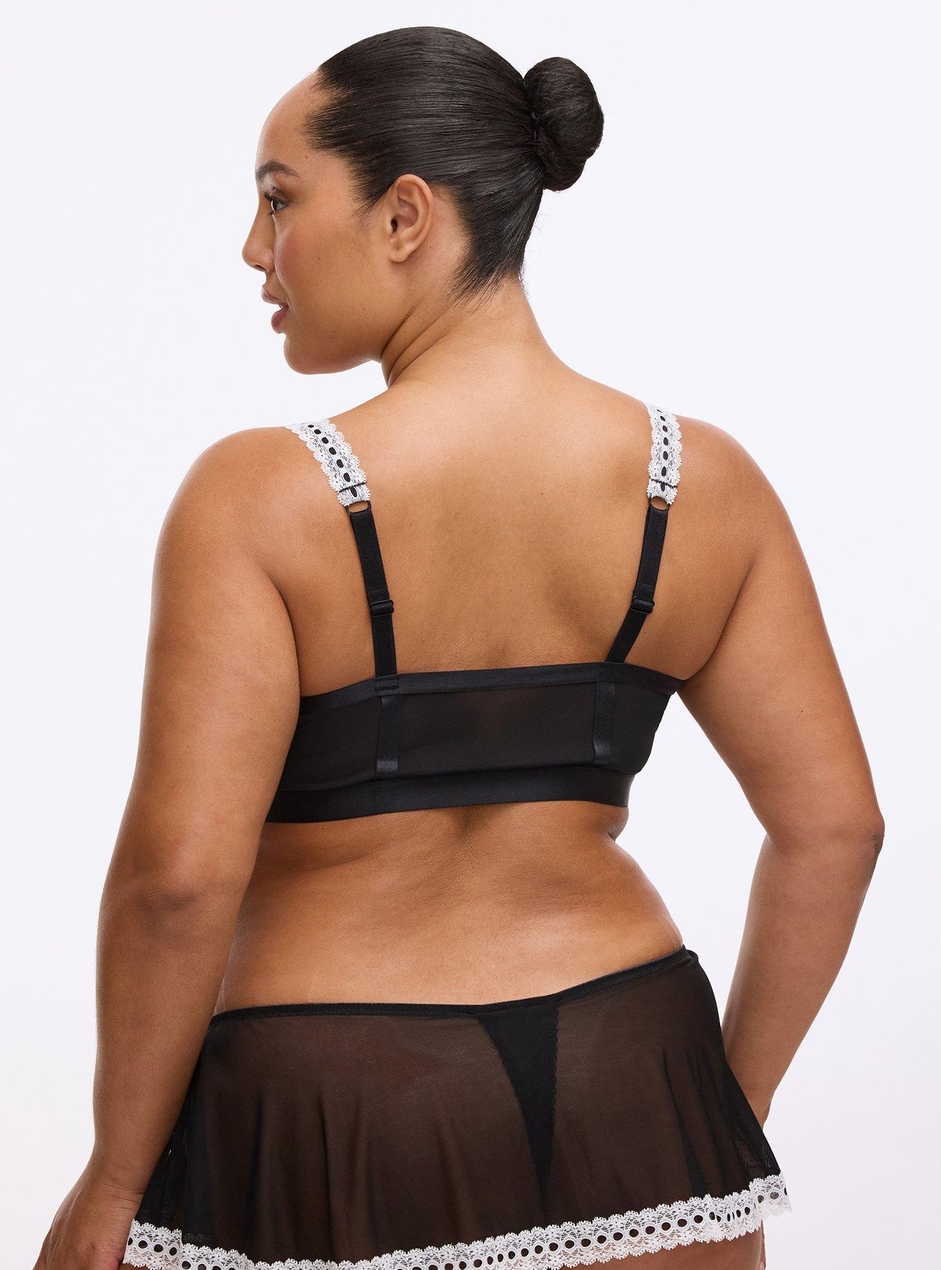Wireless French Maid Bra, RICH BLACK, alternate