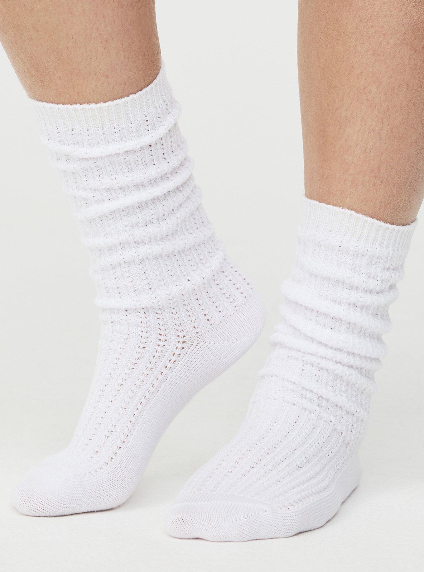 Slouchy Crew Sock, WHITE, alternate