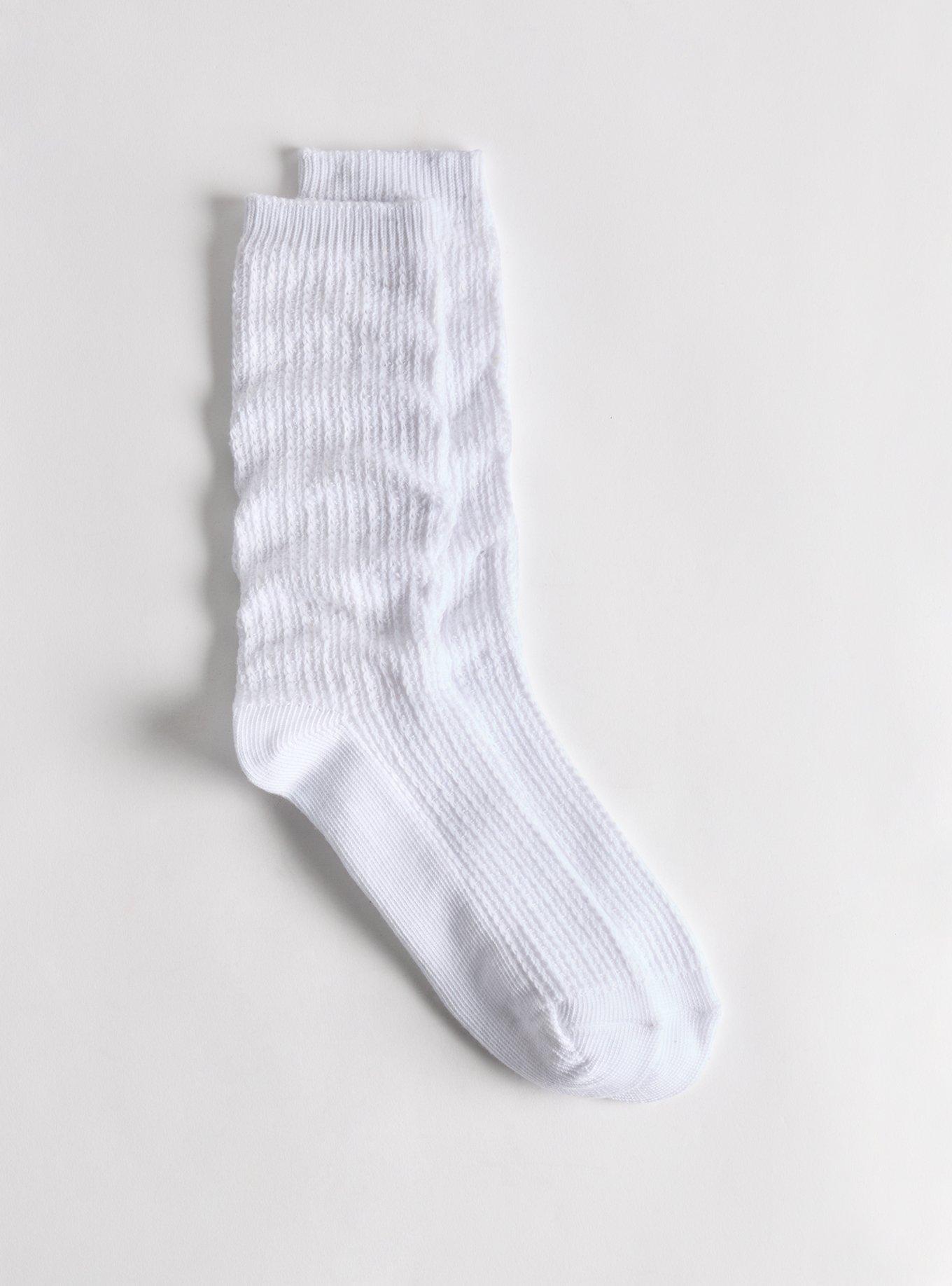 Slouchy Crew Sock, WHITE, hi-res