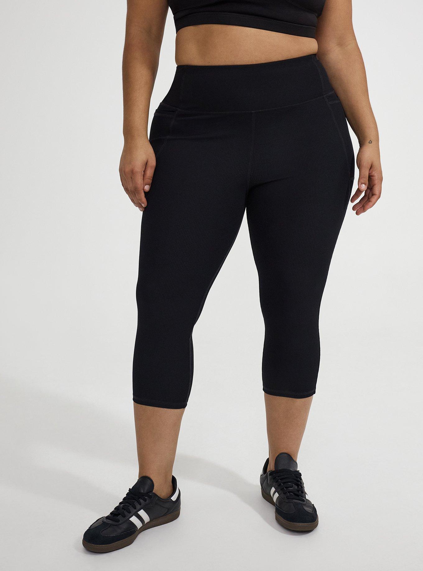TRU Performance Rib Capri Legging, DEEP BLACK, alternate