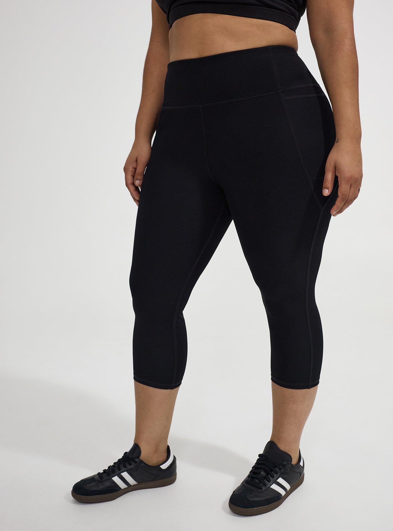 TRU Performance Rib Capri Legging, DEEP BLACK, alternate