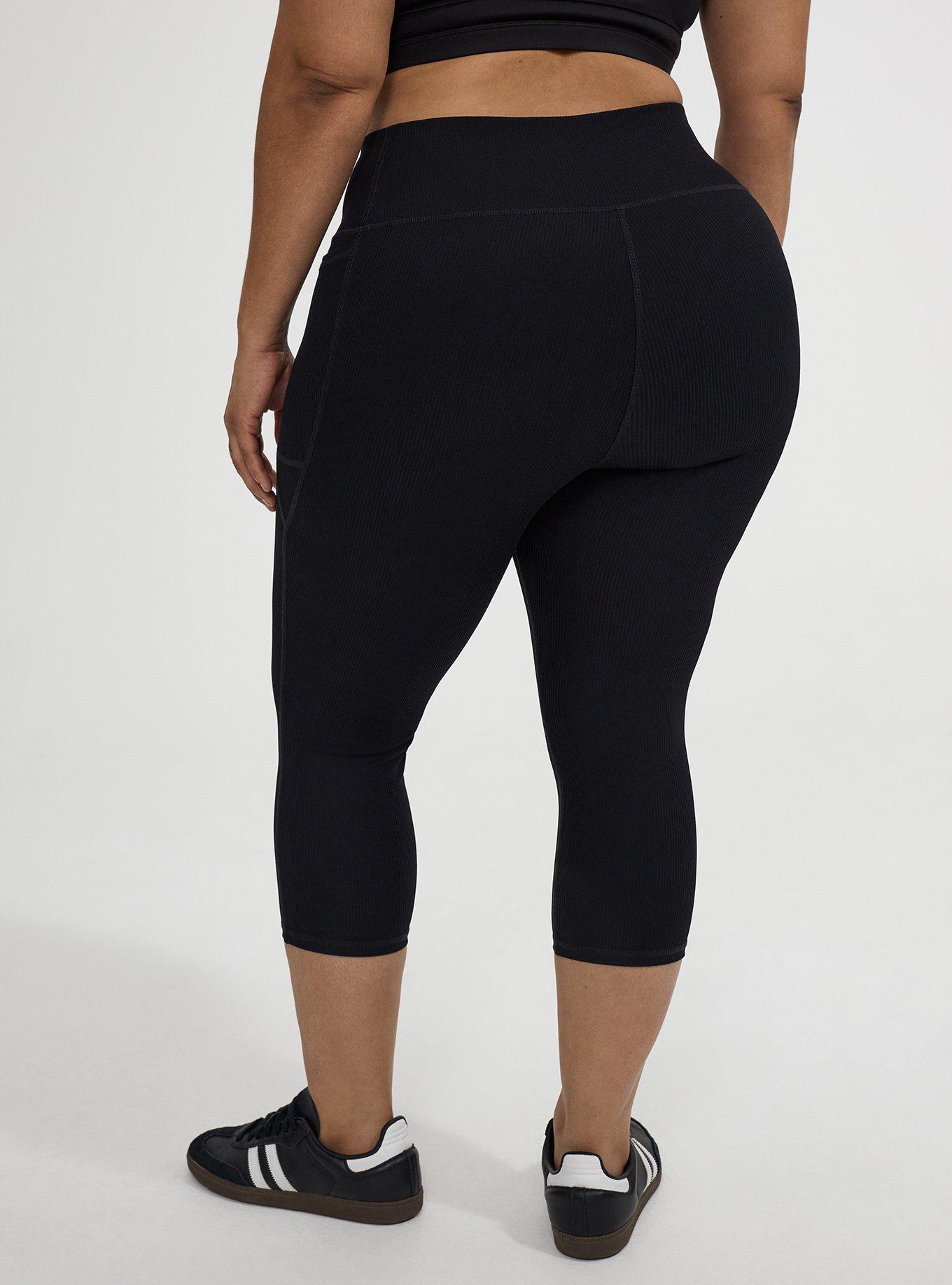 TRU Performance Rib Capri Legging, DEEP BLACK, alternate