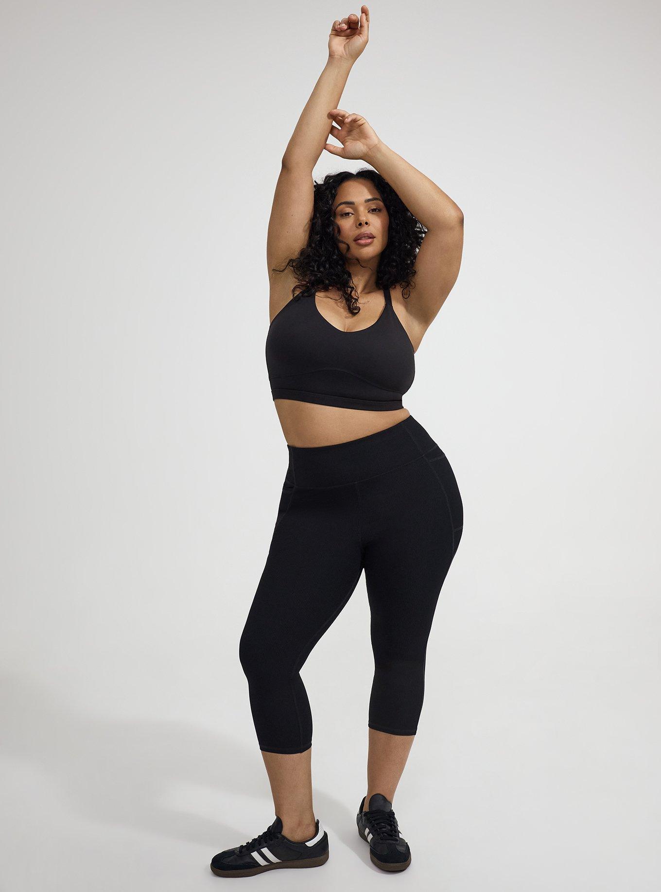 TRU Performance Rib Capri Legging, DEEP BLACK, alternate