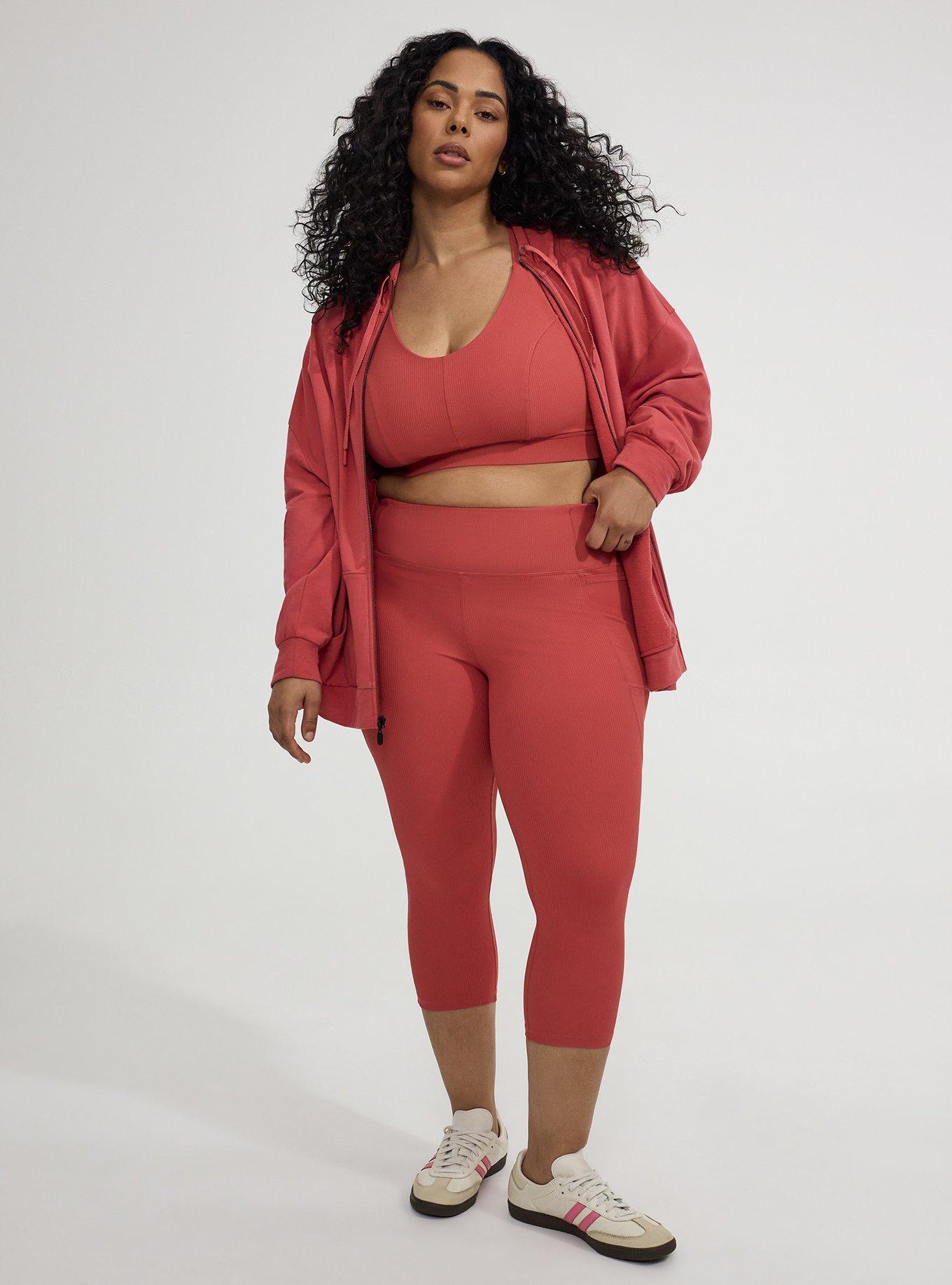 Plus Size TRU Everyday Fleece Relaxed Zip-Up Hoodie, HOLLY BERRY, alternate
