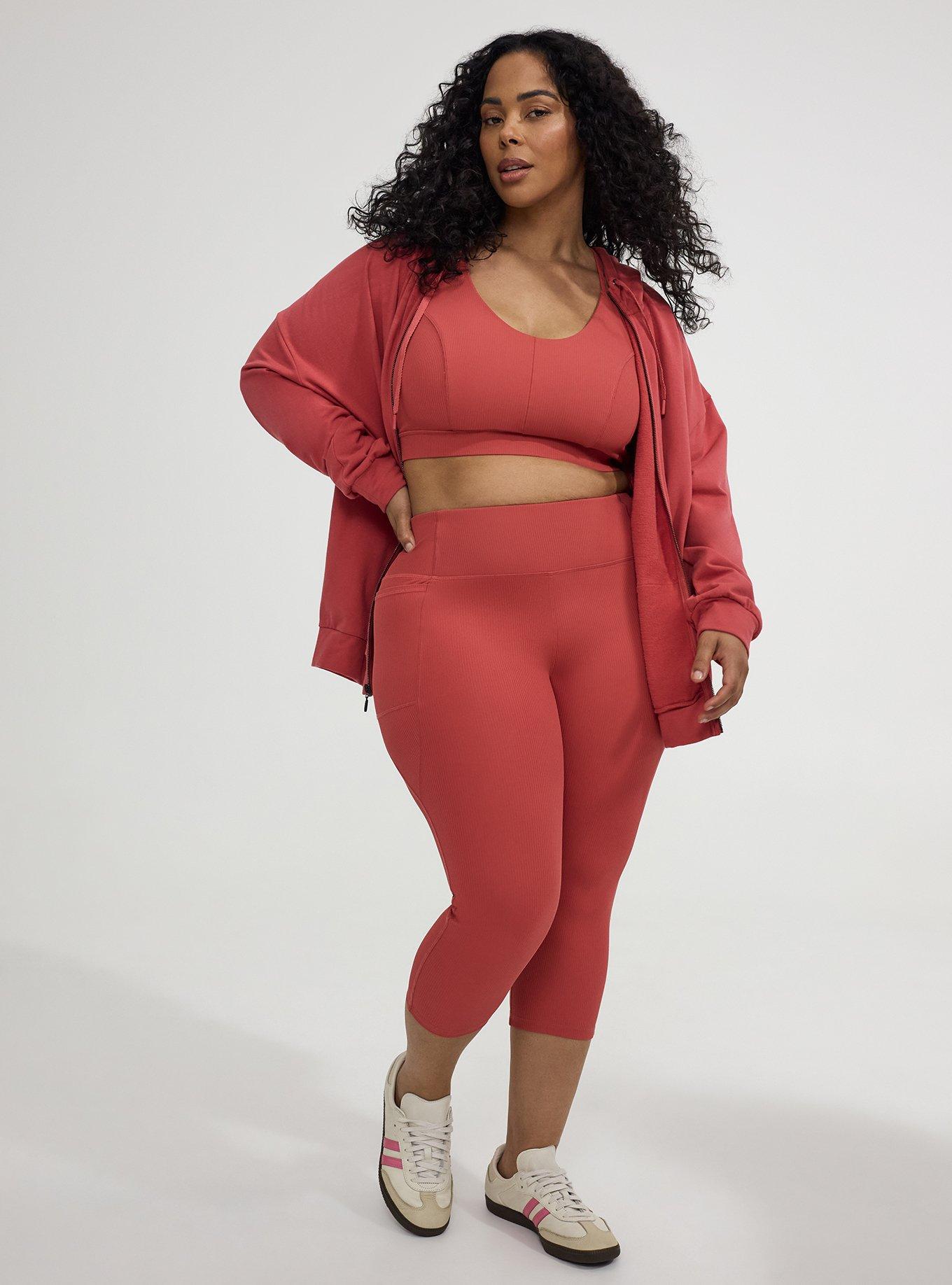 Plus Size TRU Everyday Fleece Relaxed Zip-Up Hoodie, HOLLY BERRY, alternate