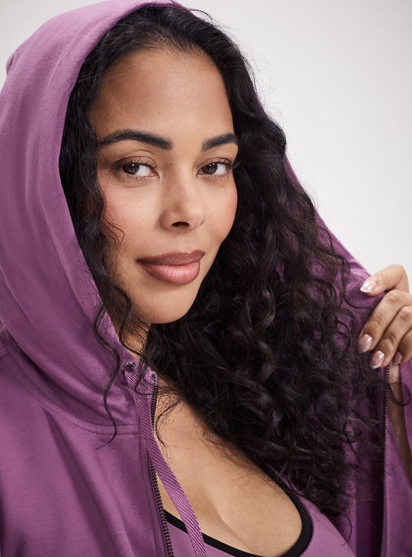 TRU Everyday Fleece Relaxed Zip-Up Hoodie, ARGYLE PURPLE, alternate