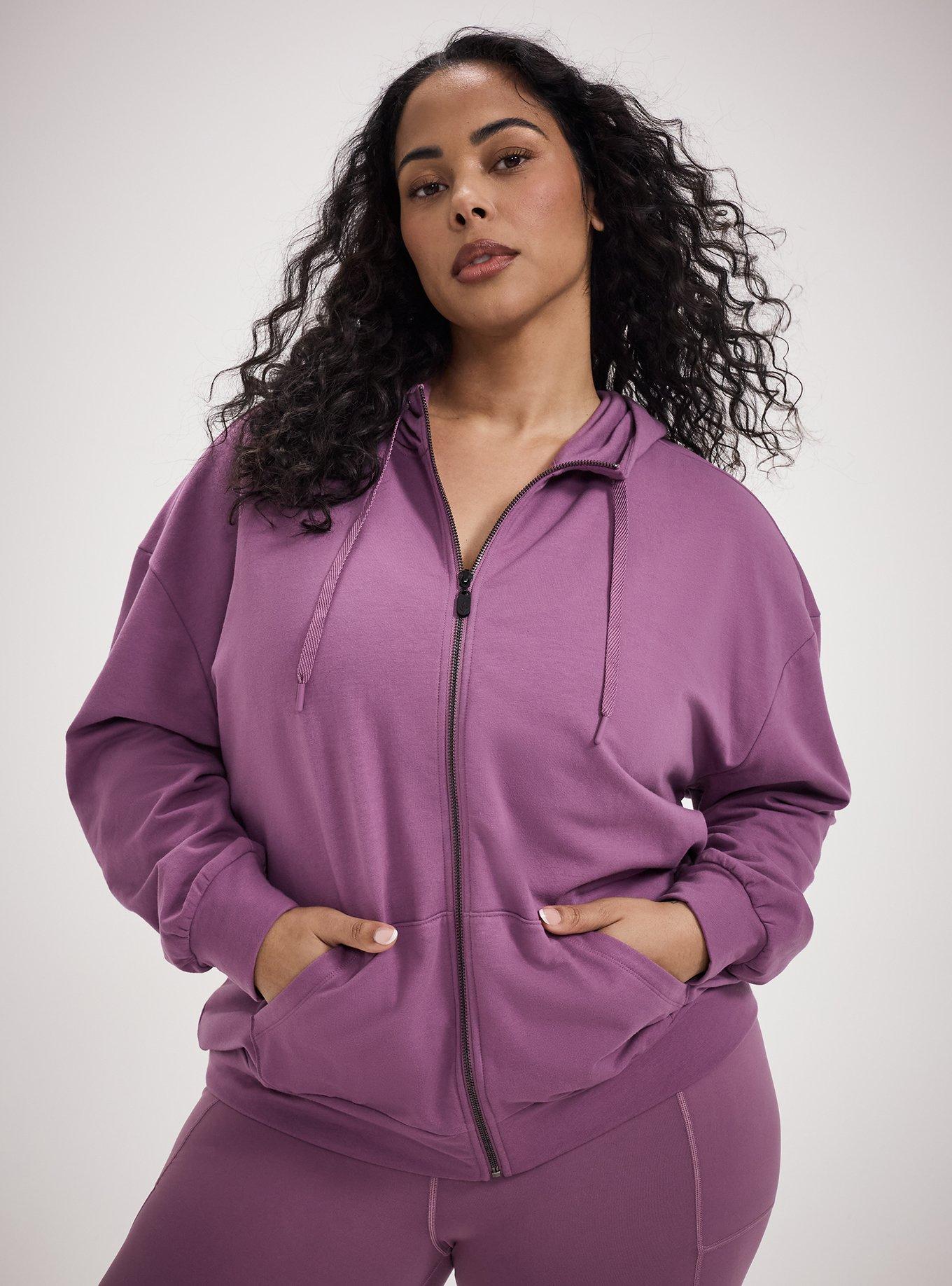 TRU Everyday Fleece Relaxed Zip-Up Hoodie, ARGYLE PURPLE, hi-res