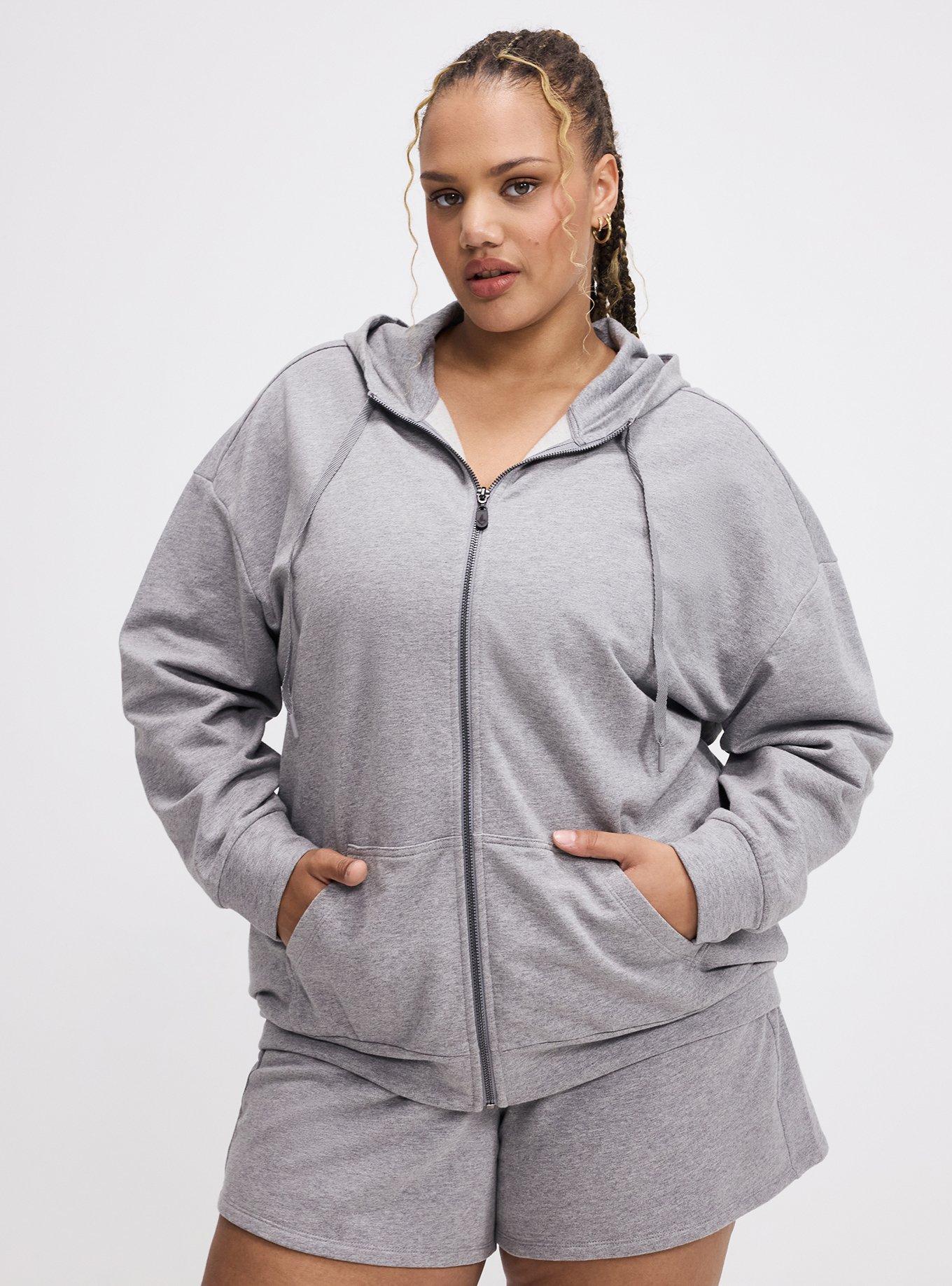 TRU Everyday Fleece Relaxed Zip-Up Hoodie, MED HEATHER GREY, alternate