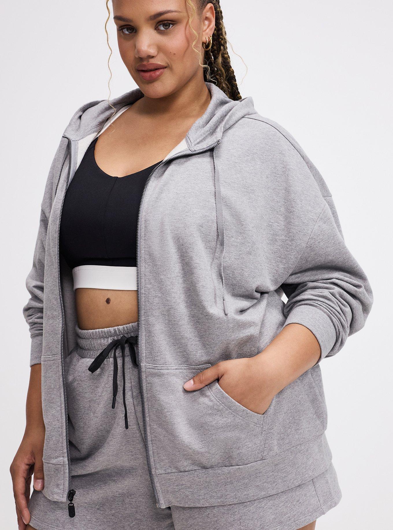 TRU Everyday Fleece Relaxed Zip-Up Hoodie, MED HEATHER GREY, alternate