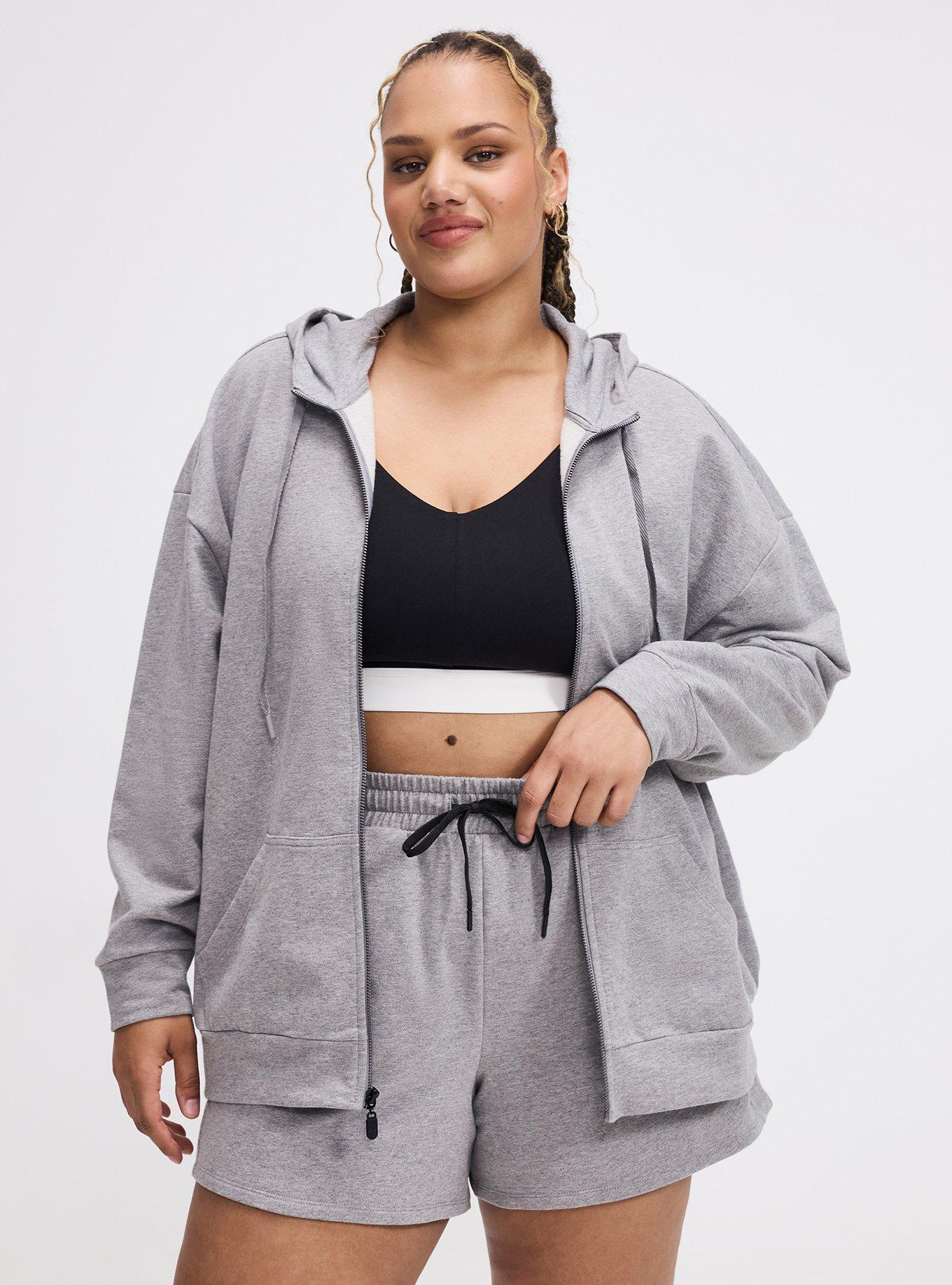 TRU Everyday Fleece Relaxed Zip-Up Hoodie, MED HEATHER GREY, hi-res