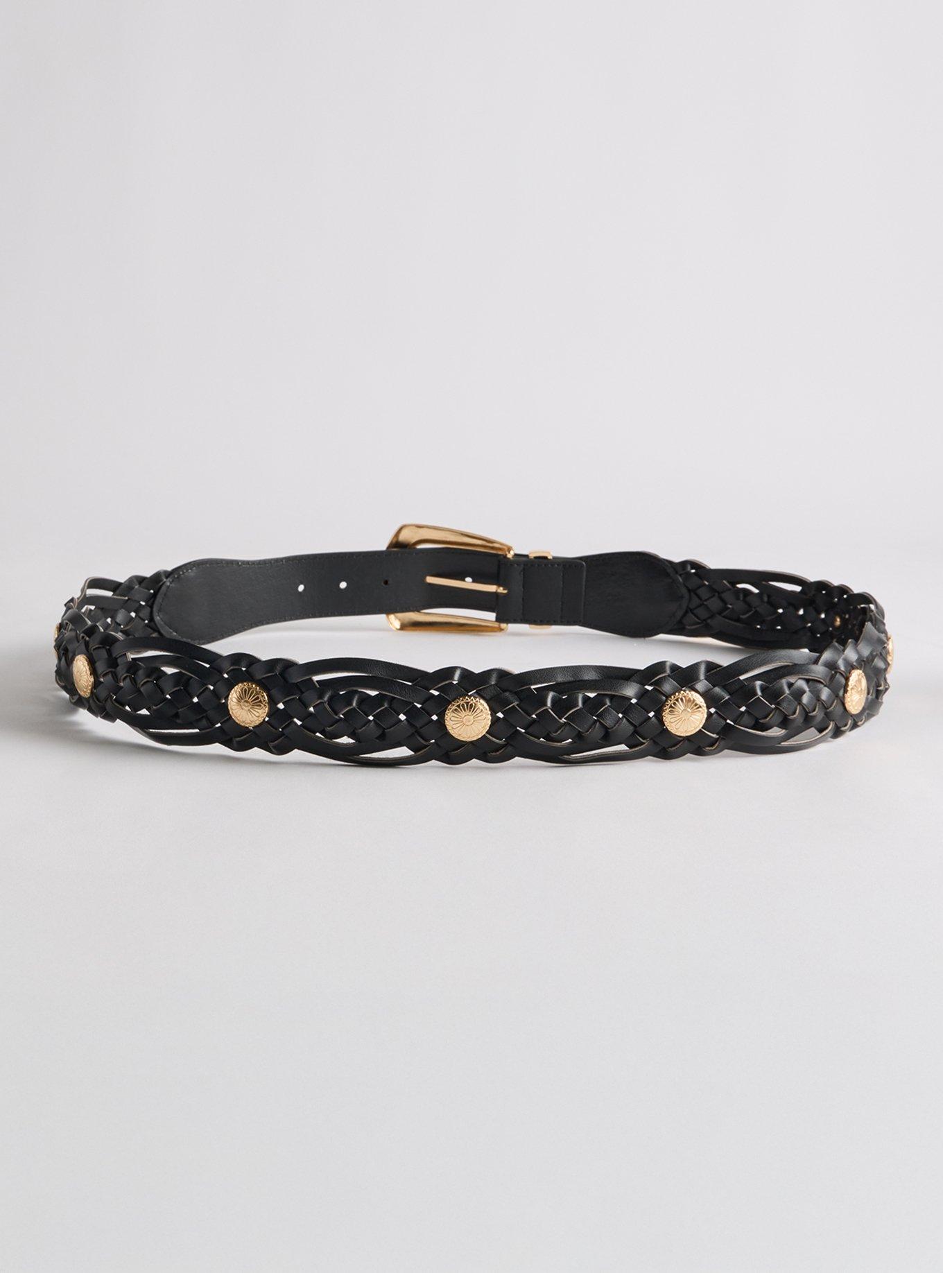 Braided Western Belt, BLACK, alternate