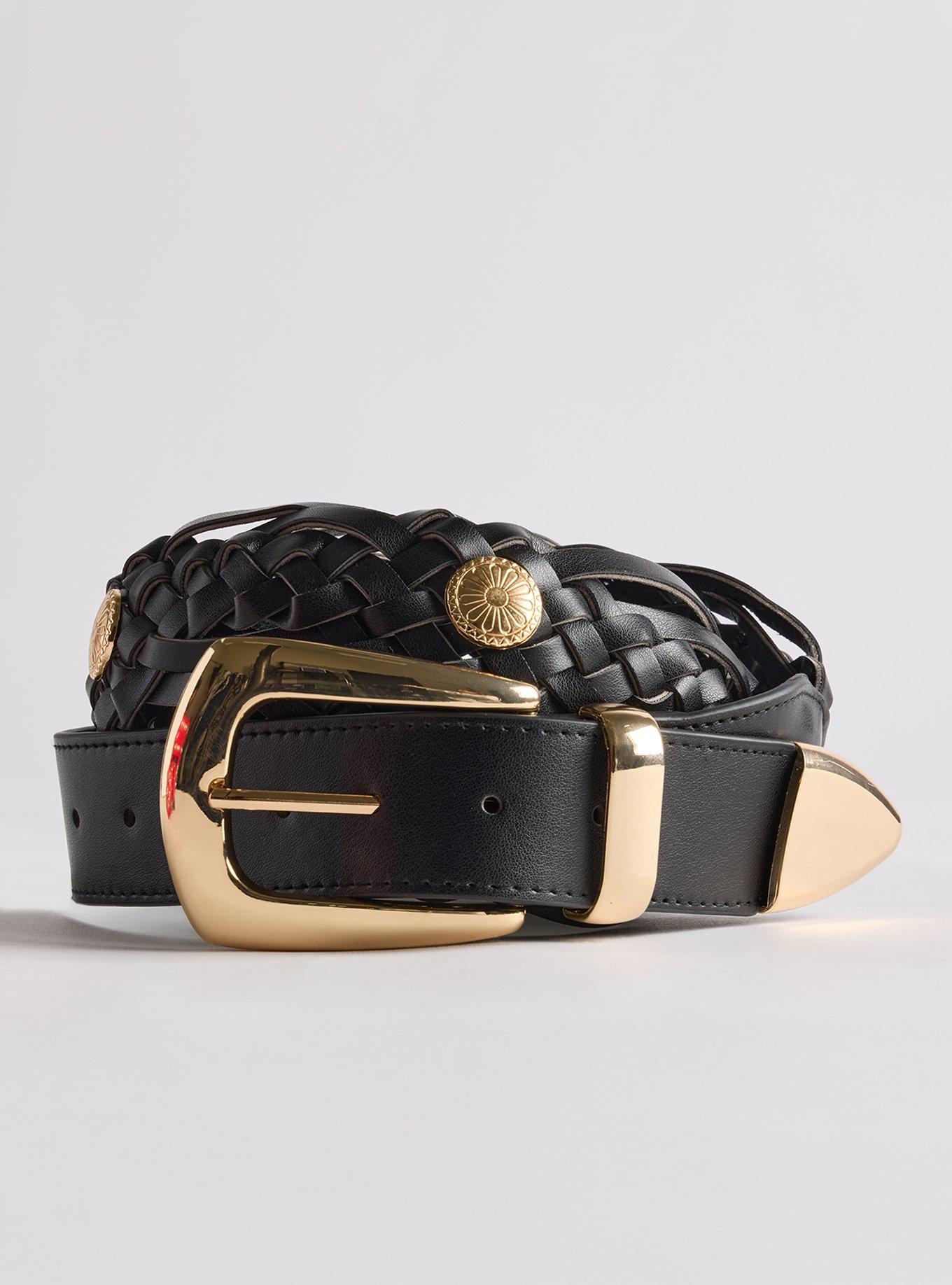 Braided Western Belt, BLACK, hi-res