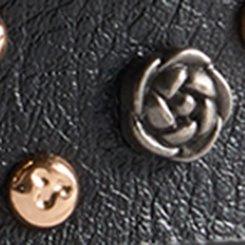 Studded Floral Western Belt, BLACK, swatch