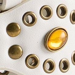 Western Stone Denim Belt, WHITE, swatch