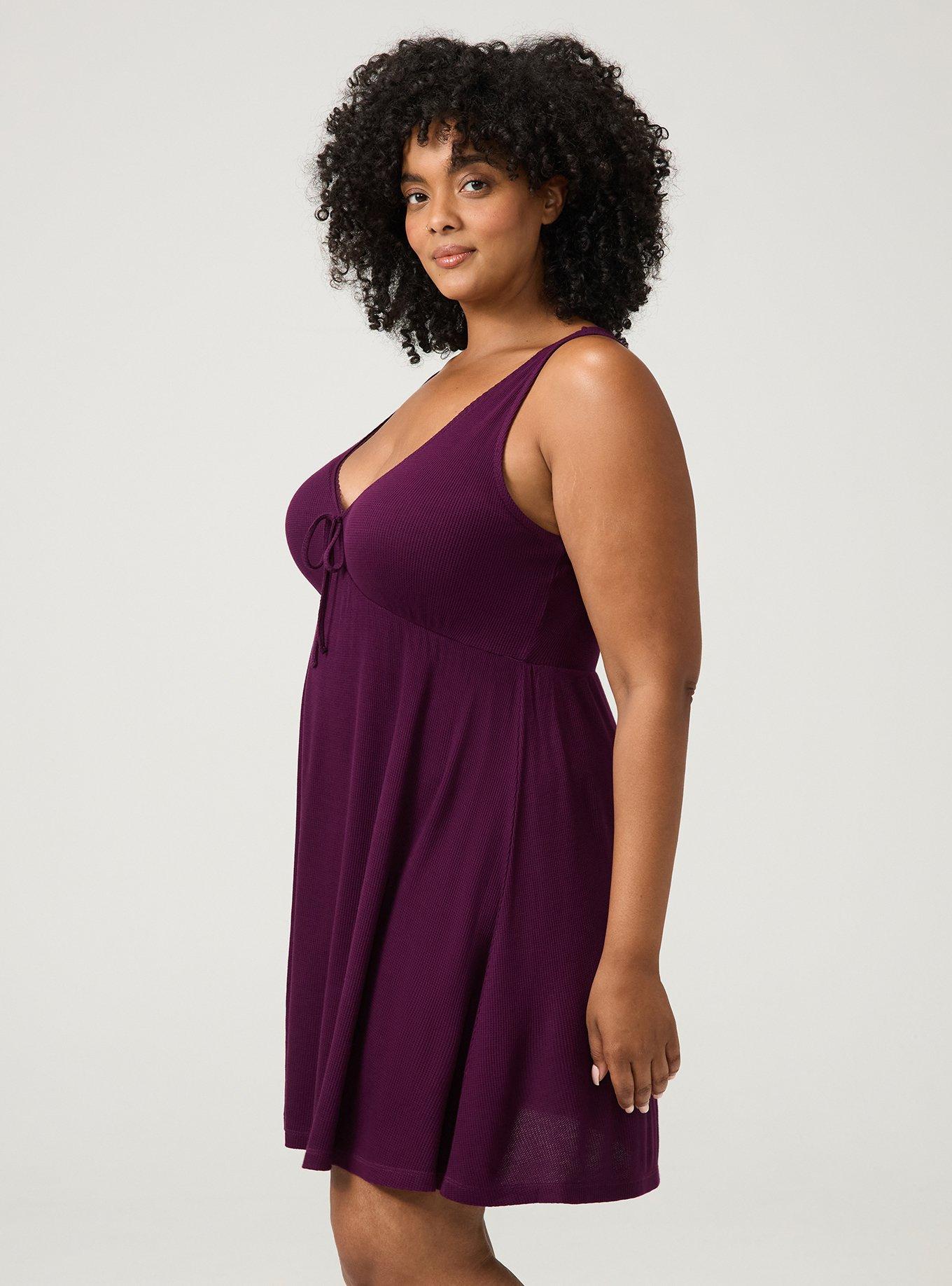 Baby Waffle Lounge Gown, POTENT PURPLE, alternate