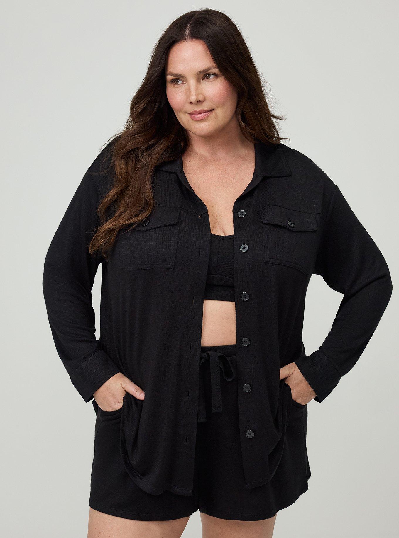 Hacci Lounge Shacket, DEEP BLACK, hi-res