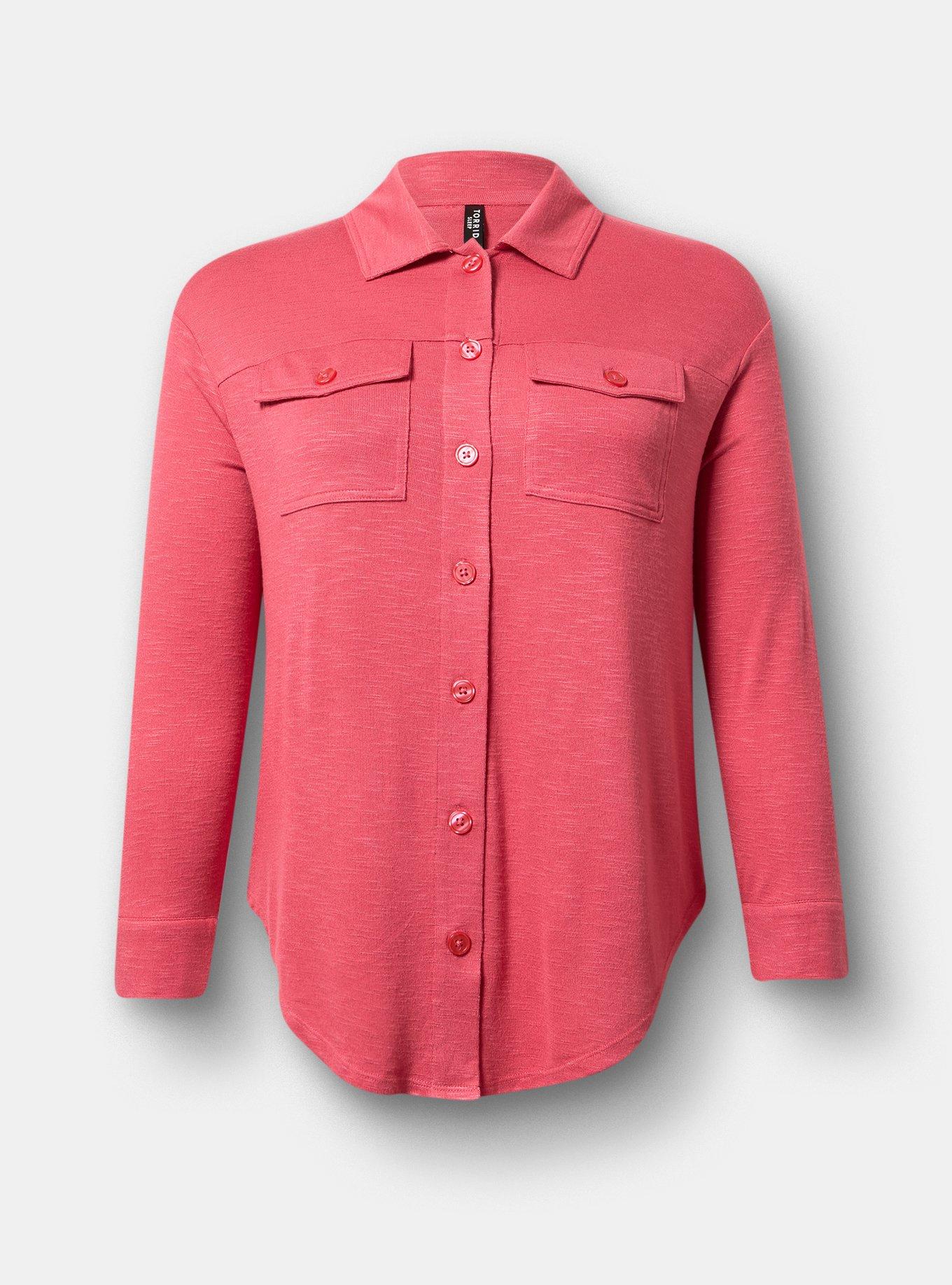 Hacci Lounge Shacket, HOLLY BERRY, flat