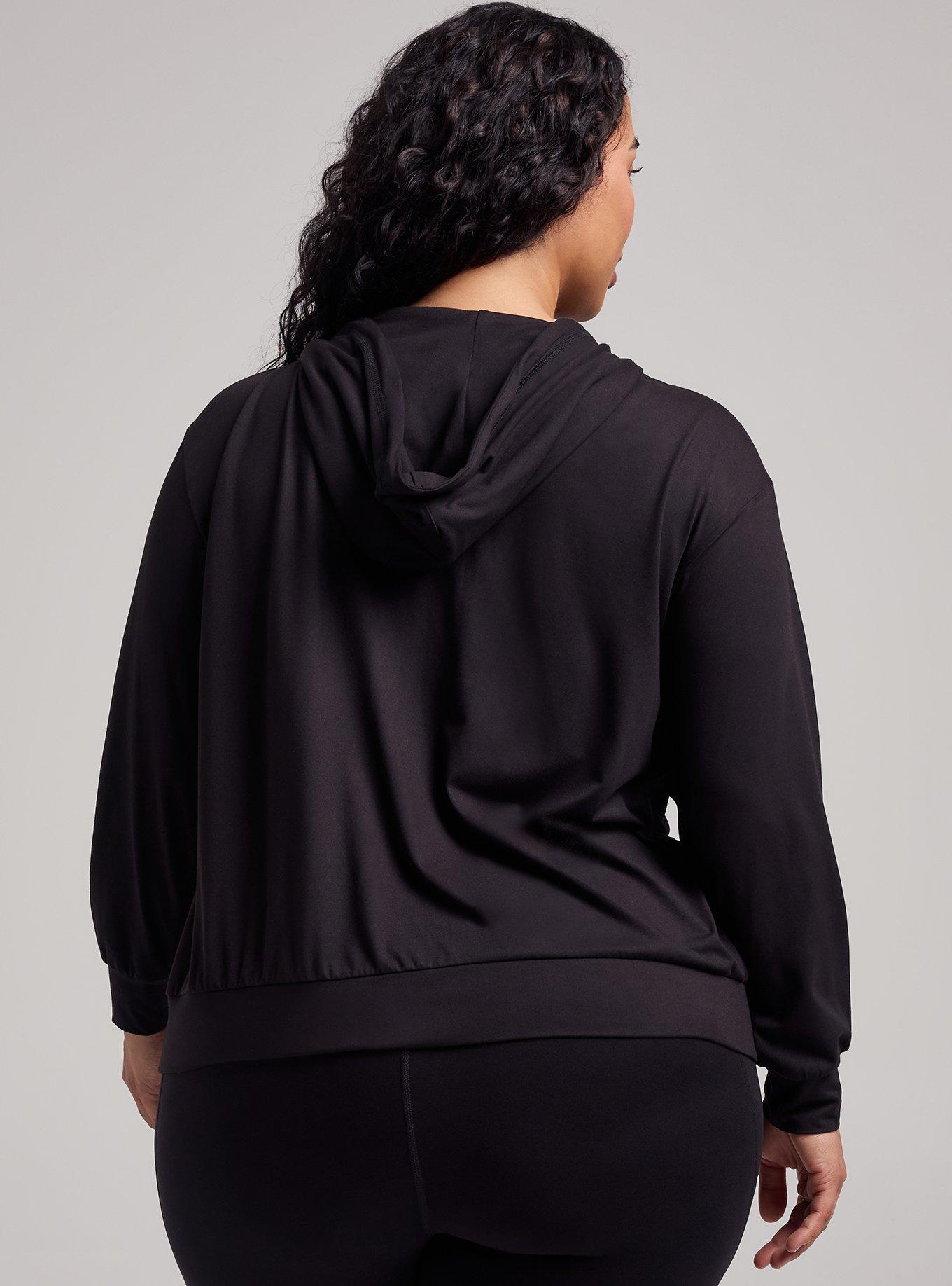 TRU Super Soft Performance Jersey Full-Zip Active Hoodie, DEEP BLACK, alternate