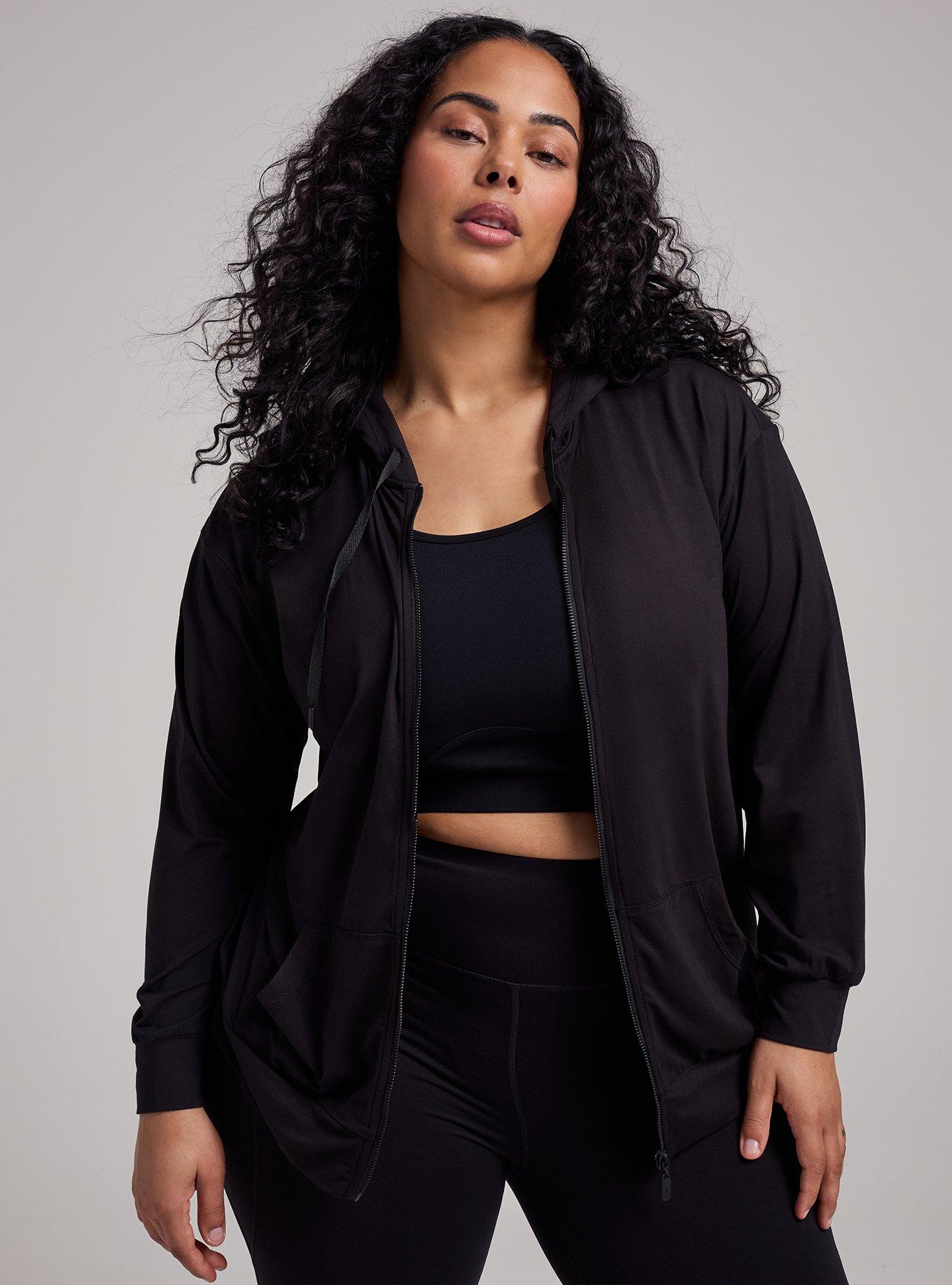 TRU Super Soft Performance Jersey Full-Zip Active Hoodie, DEEP BLACK, alternate