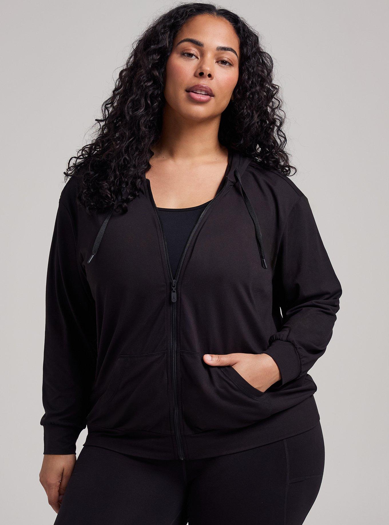 TRU Super Soft Performance Jersey Full-Zip Active Hoodie, DEEP BLACK, hi-res