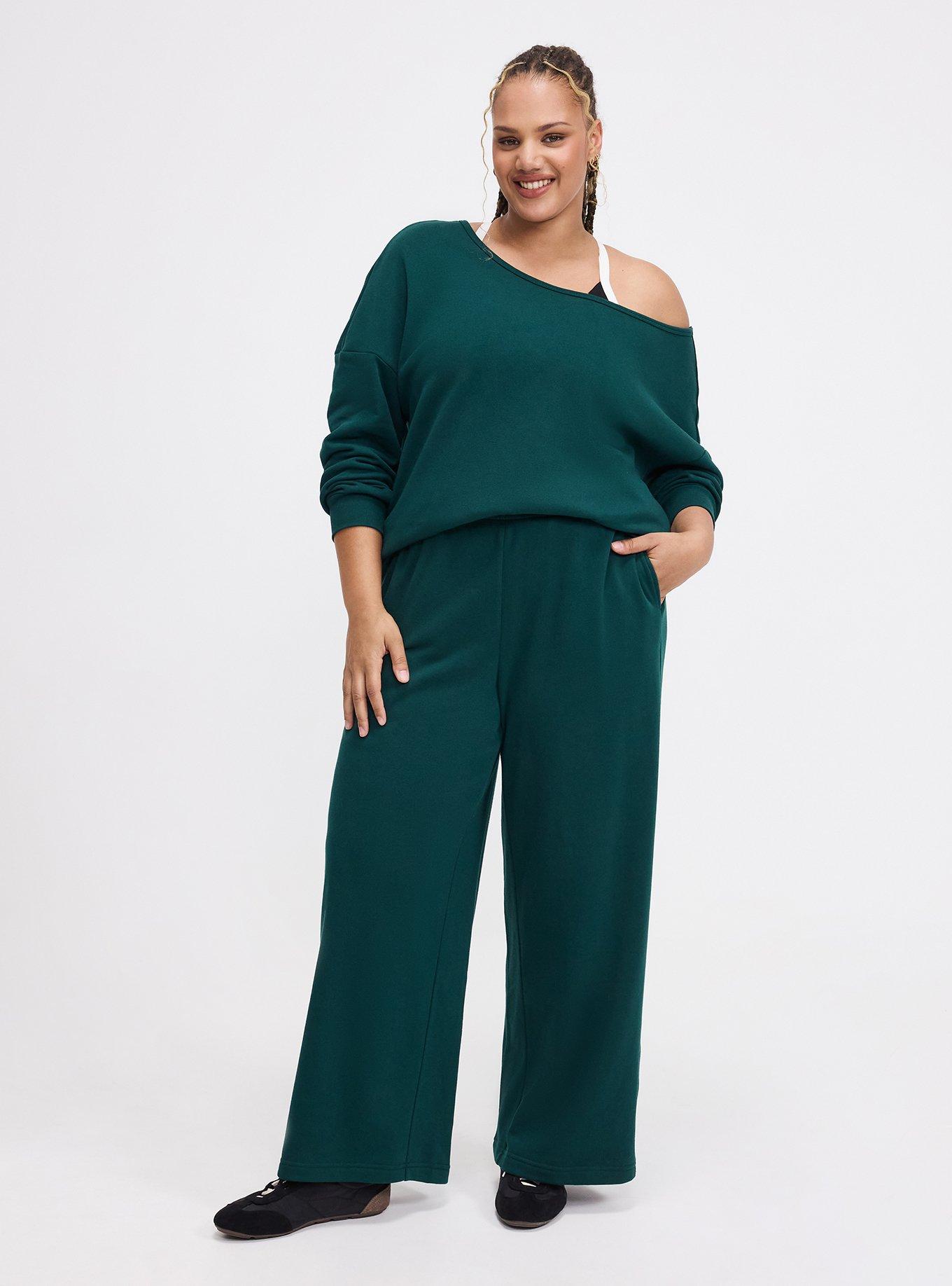 TRU Super Soft Fleece Off-Shoulder Active Sweatshirt, BOTANICAL GARDEN, alternate
