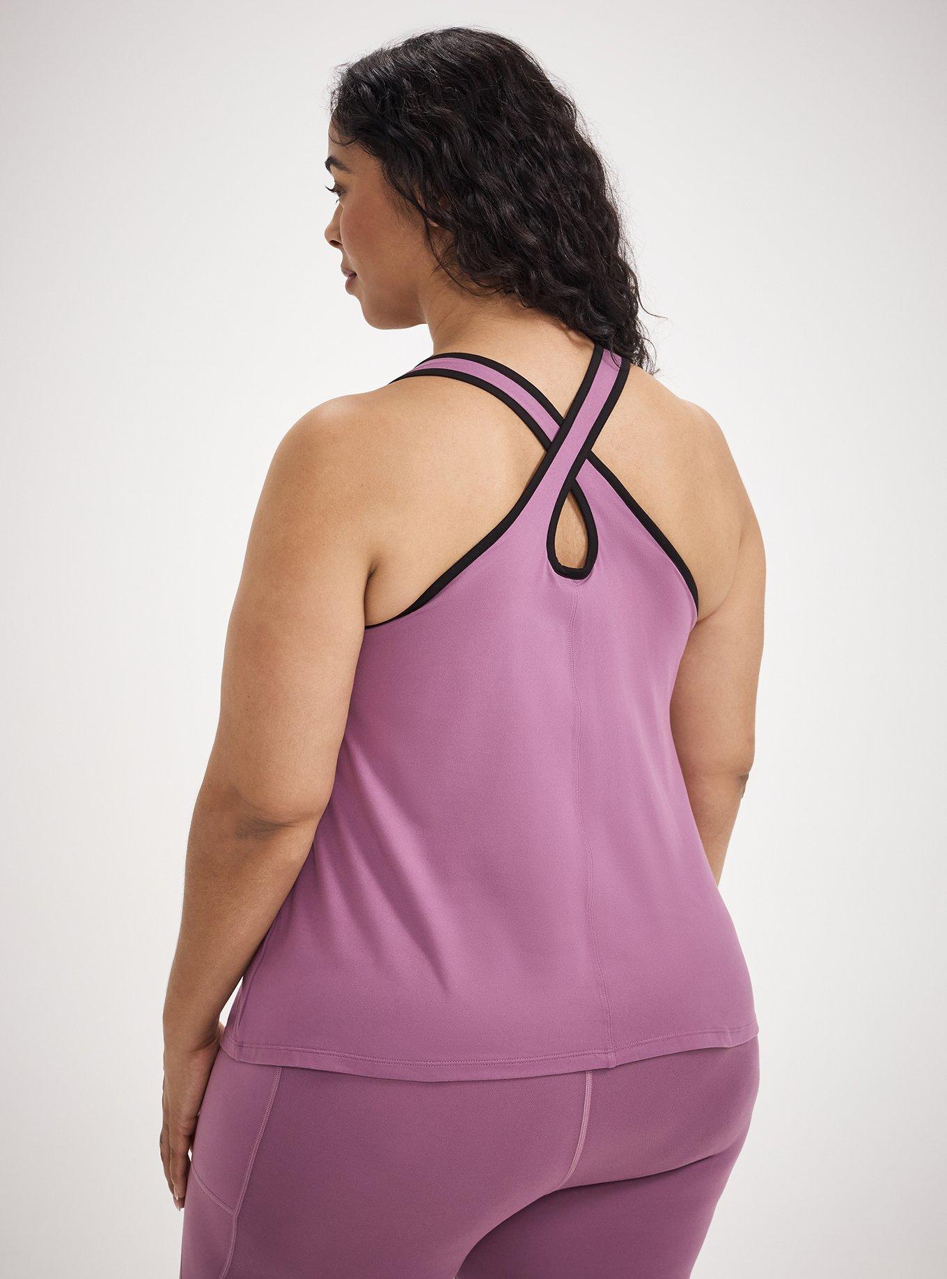 TRU Super Soft Performance Jersey Crossed Active Tank, ARGYLE PURPLE, alternate