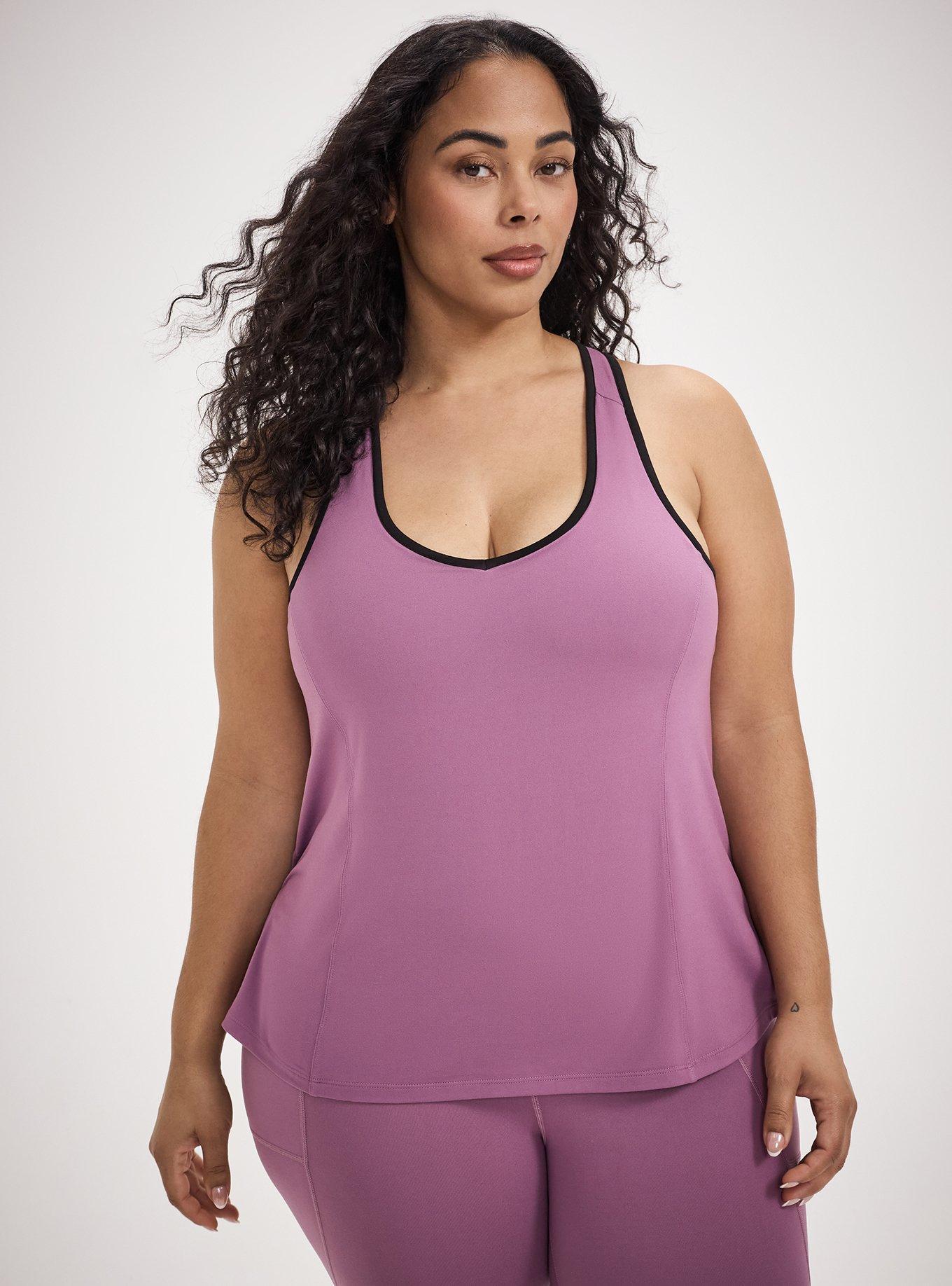 TRU Super Soft Performance Jersey Crossed Active Tank, ARGYLE PURPLE, hi-res