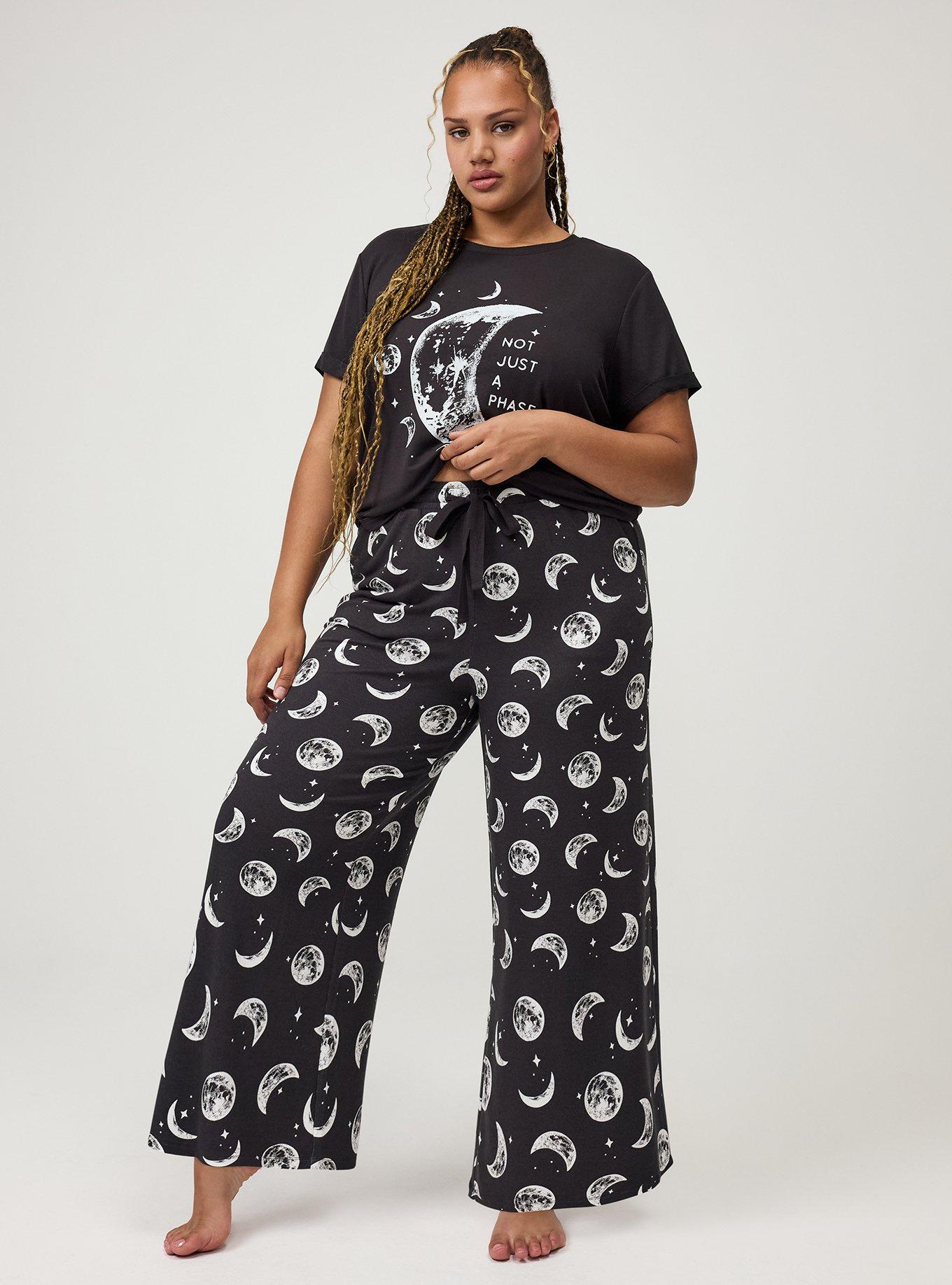 Lightweight French Terry Wide-Leg Lounge Pant, LUNA MOON GRAY, hi-res
