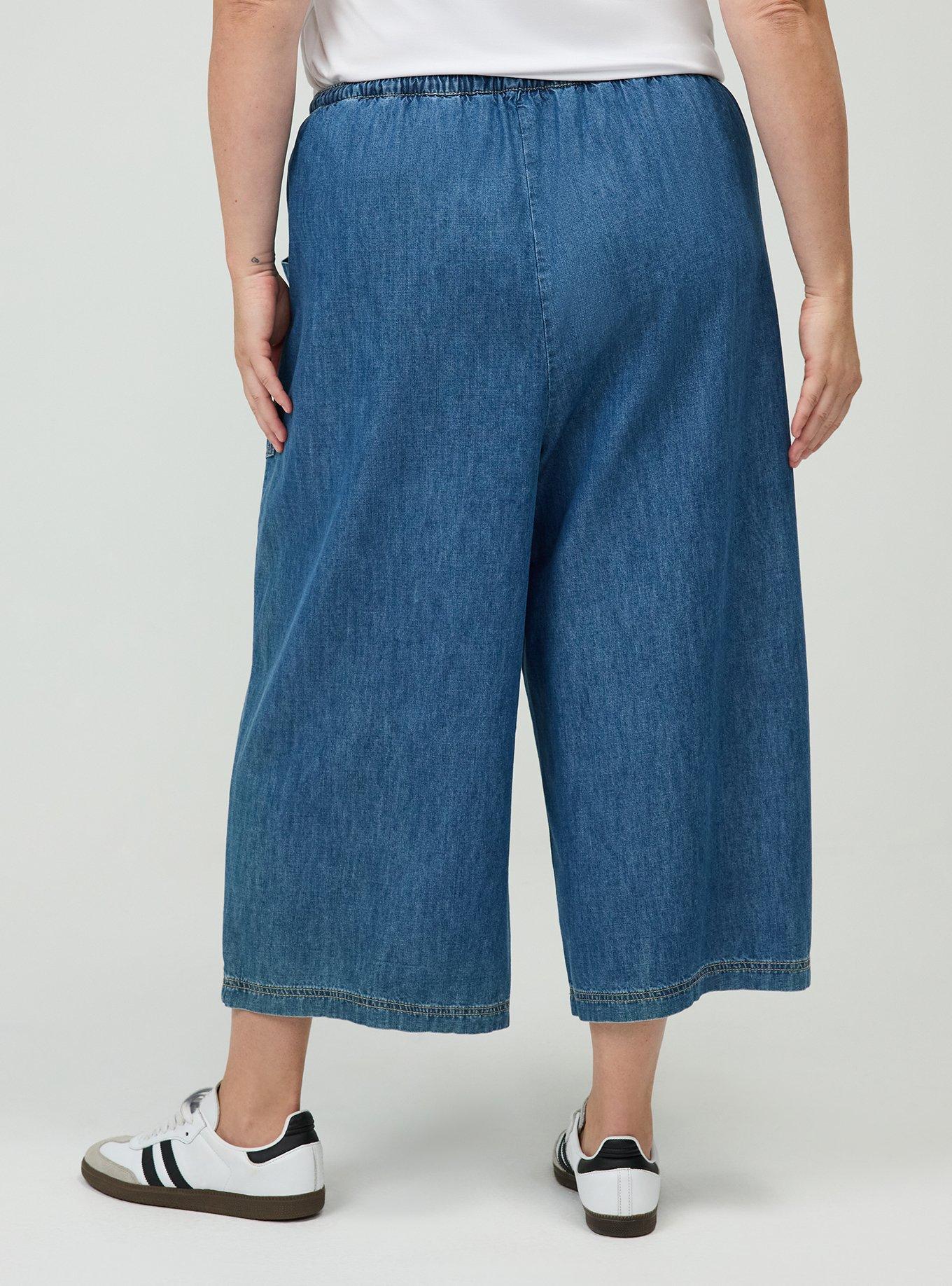 Plus Size Crop High-Rise Pull-On Lightweight Jean, MEDIUM WASH, alternate