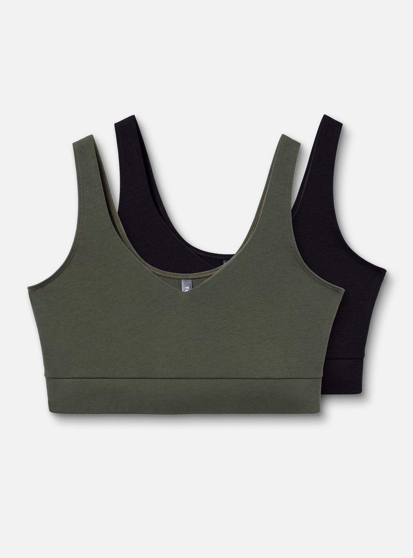 2-Pack Unlined Cotton Bralette, MULTI, hi-res