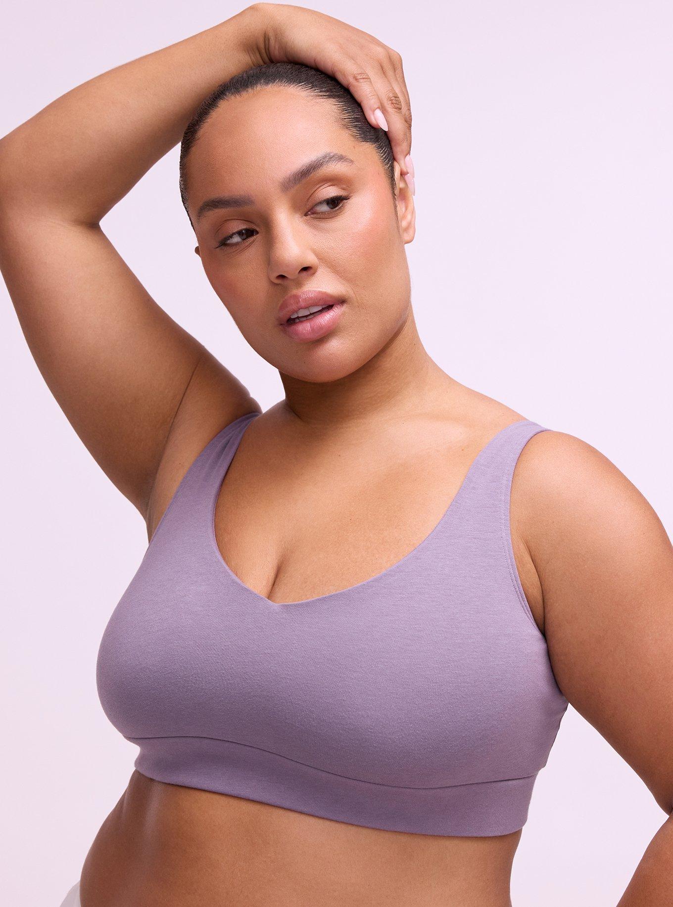 2-Pack Unlined Cotton Bralette, MULTI, alternate