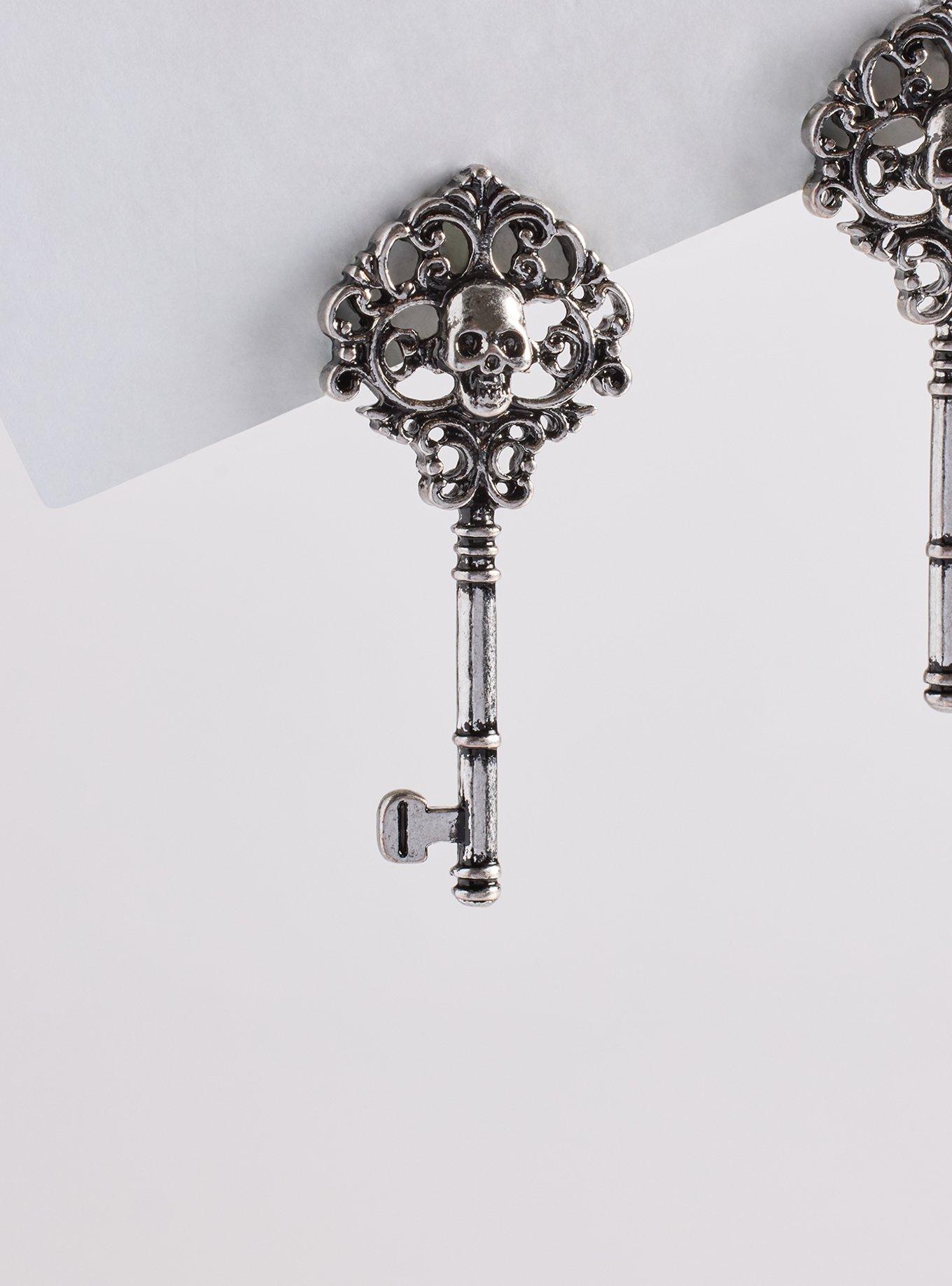 Nightfall Skeleton Key Earring, , alternate