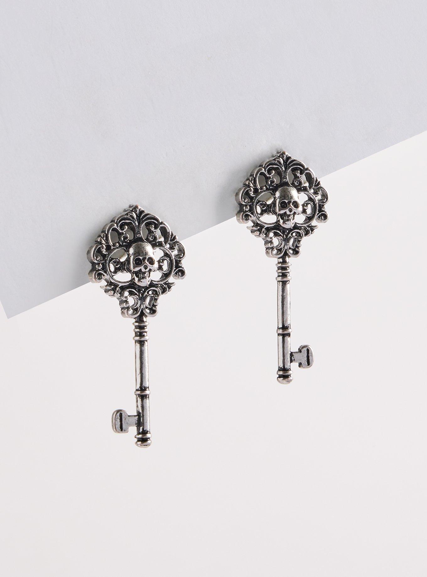 Nightfall Skeleton Key Earring, , hi-res