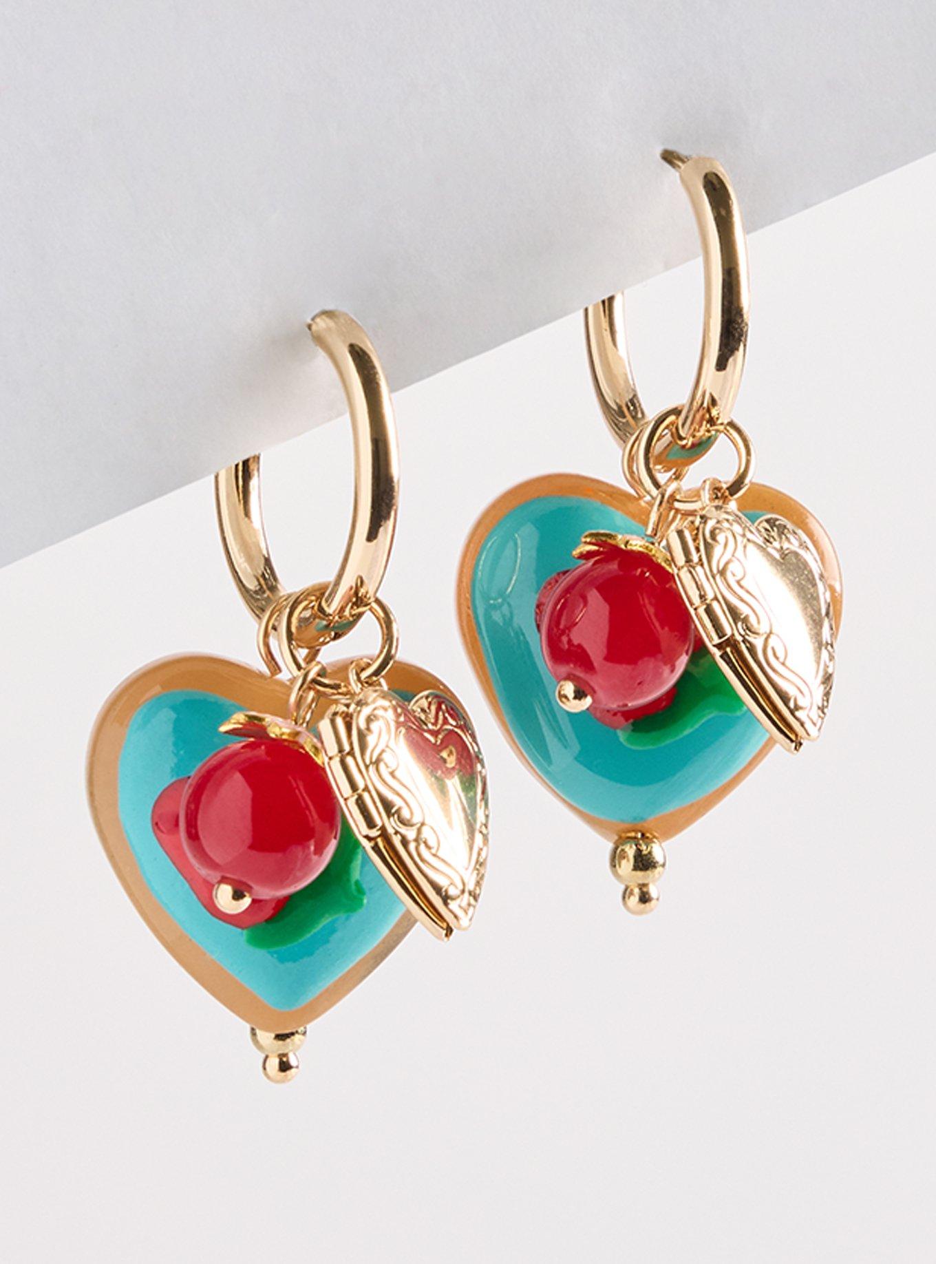 Charm Fruit Hoop Earrings, , alternate