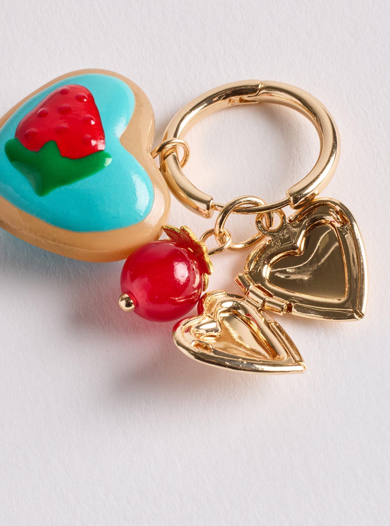 Charm Fruit Hoop Earrings, , alternate