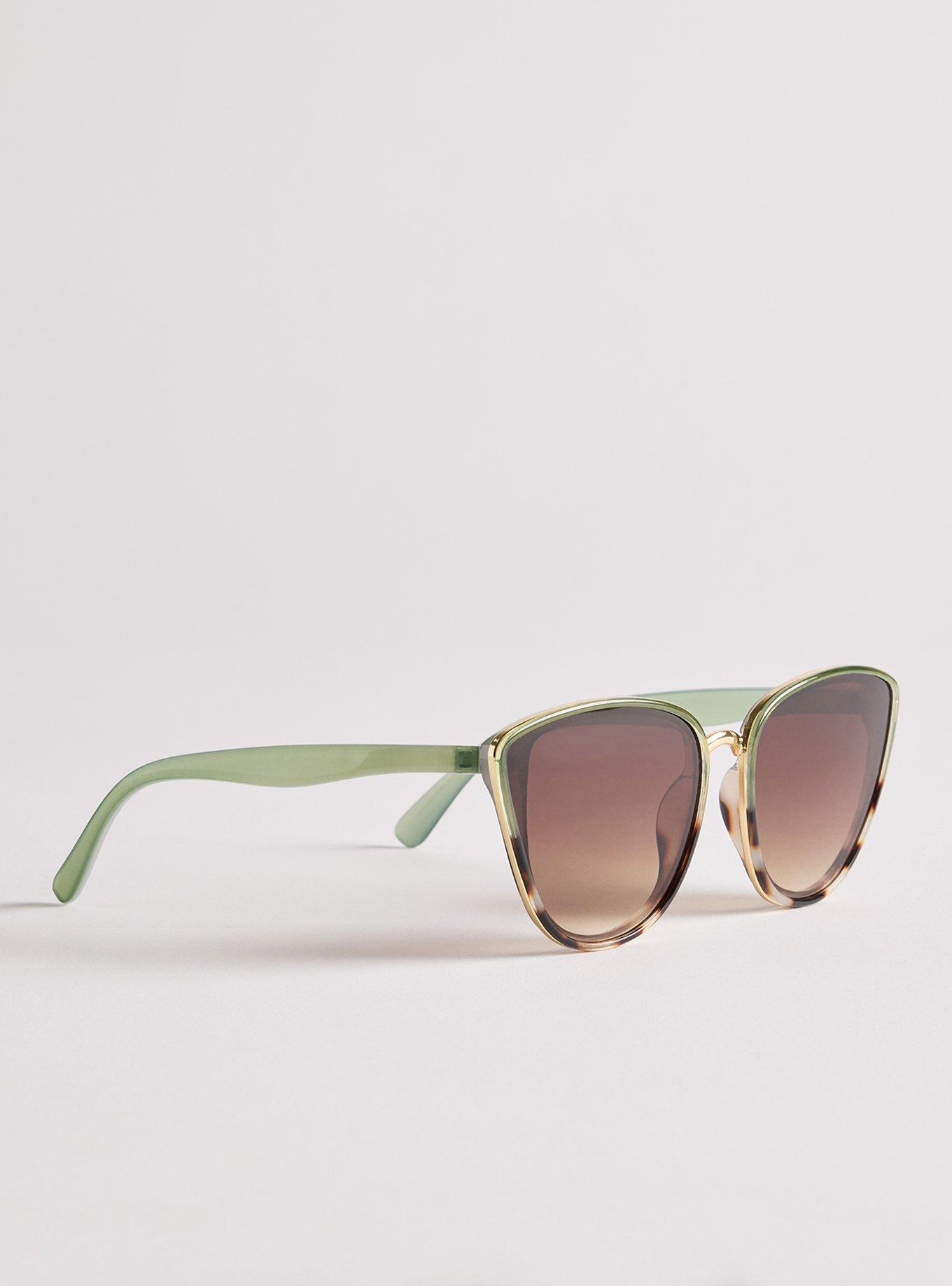 Cateye Ombre Metal Bridge Sunglasses, , alternate