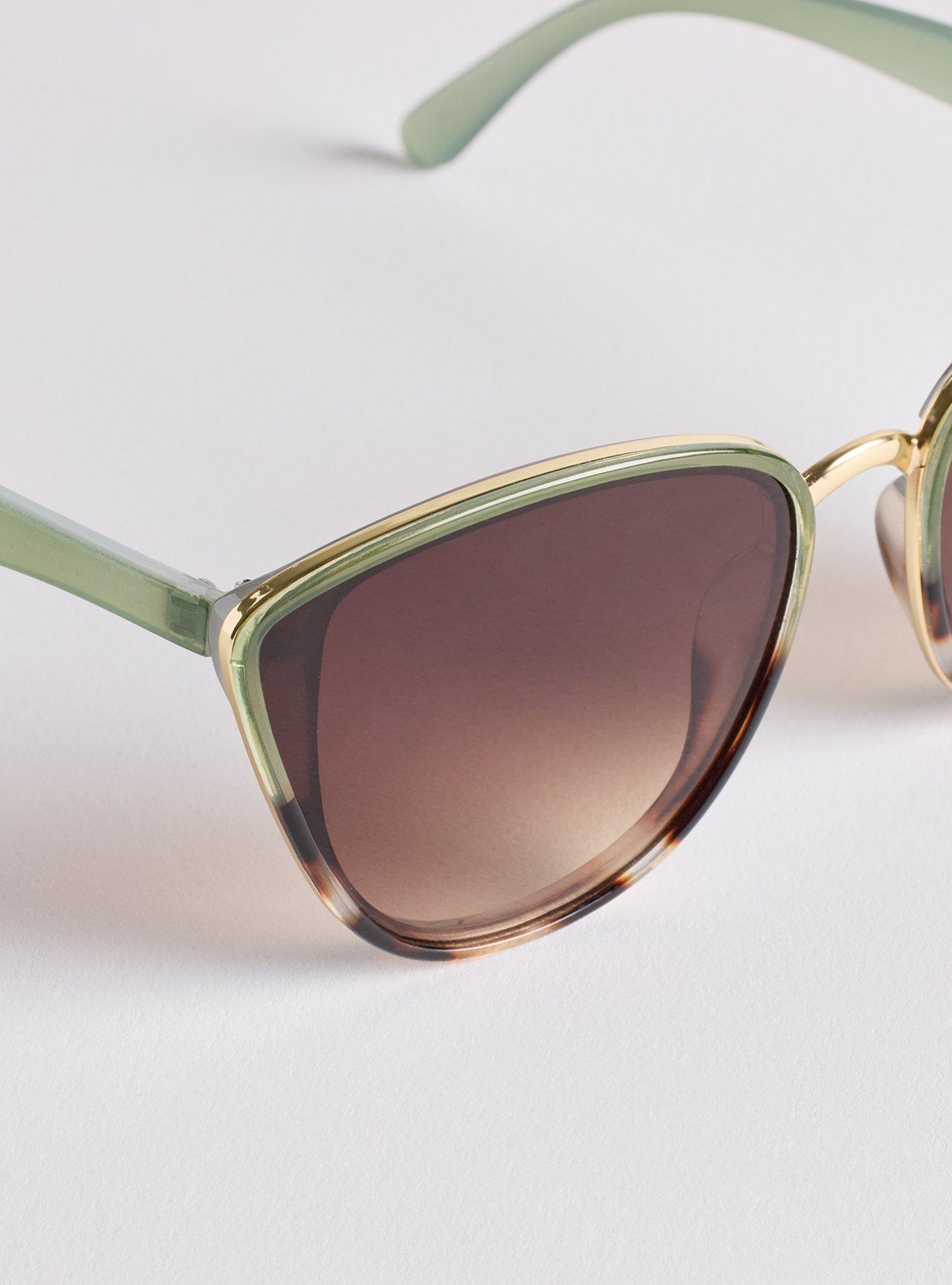 Cateye Ombre Metal Bridge Sunglasses, , alternate