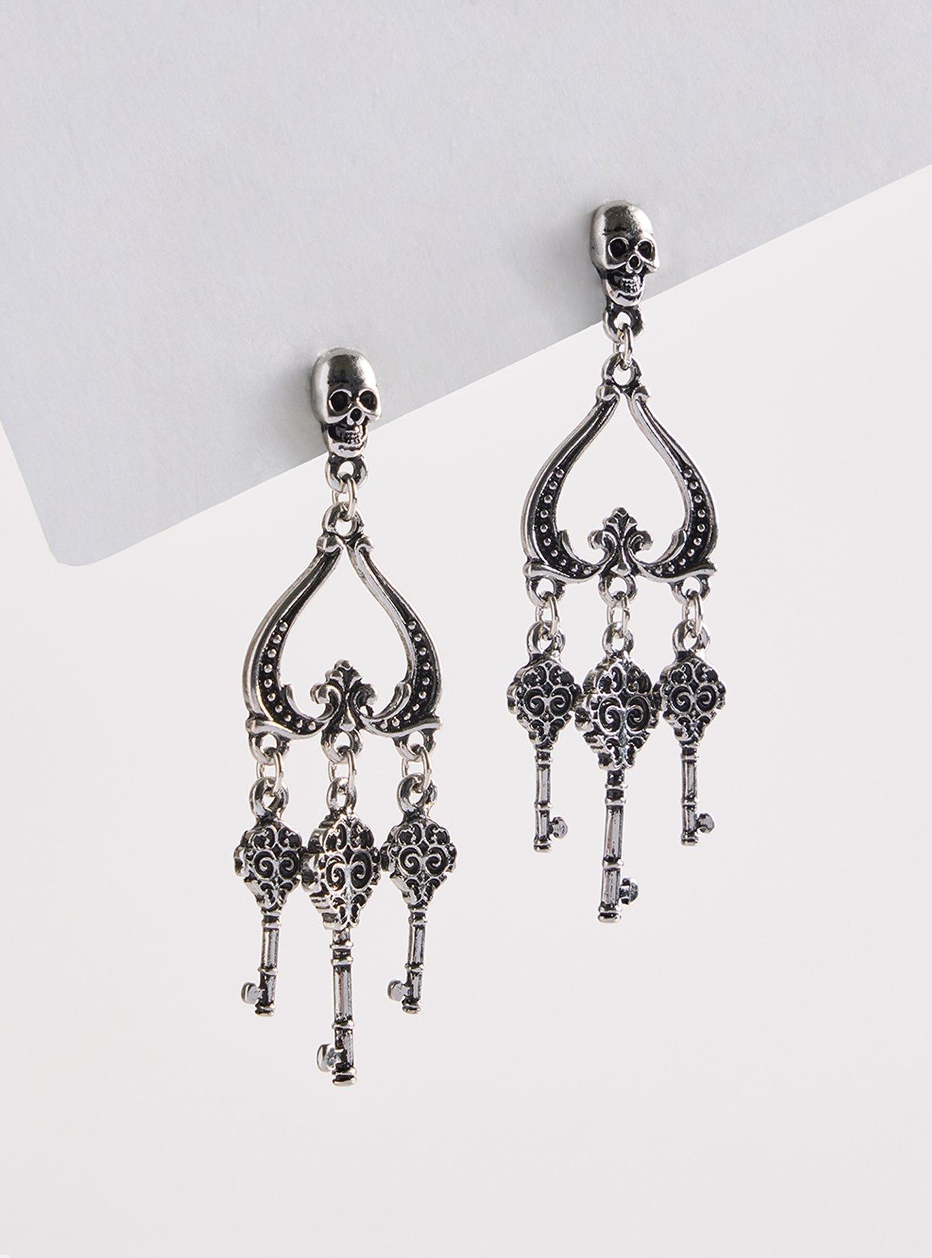 Nightfall Skull Key Earring, , hi-res