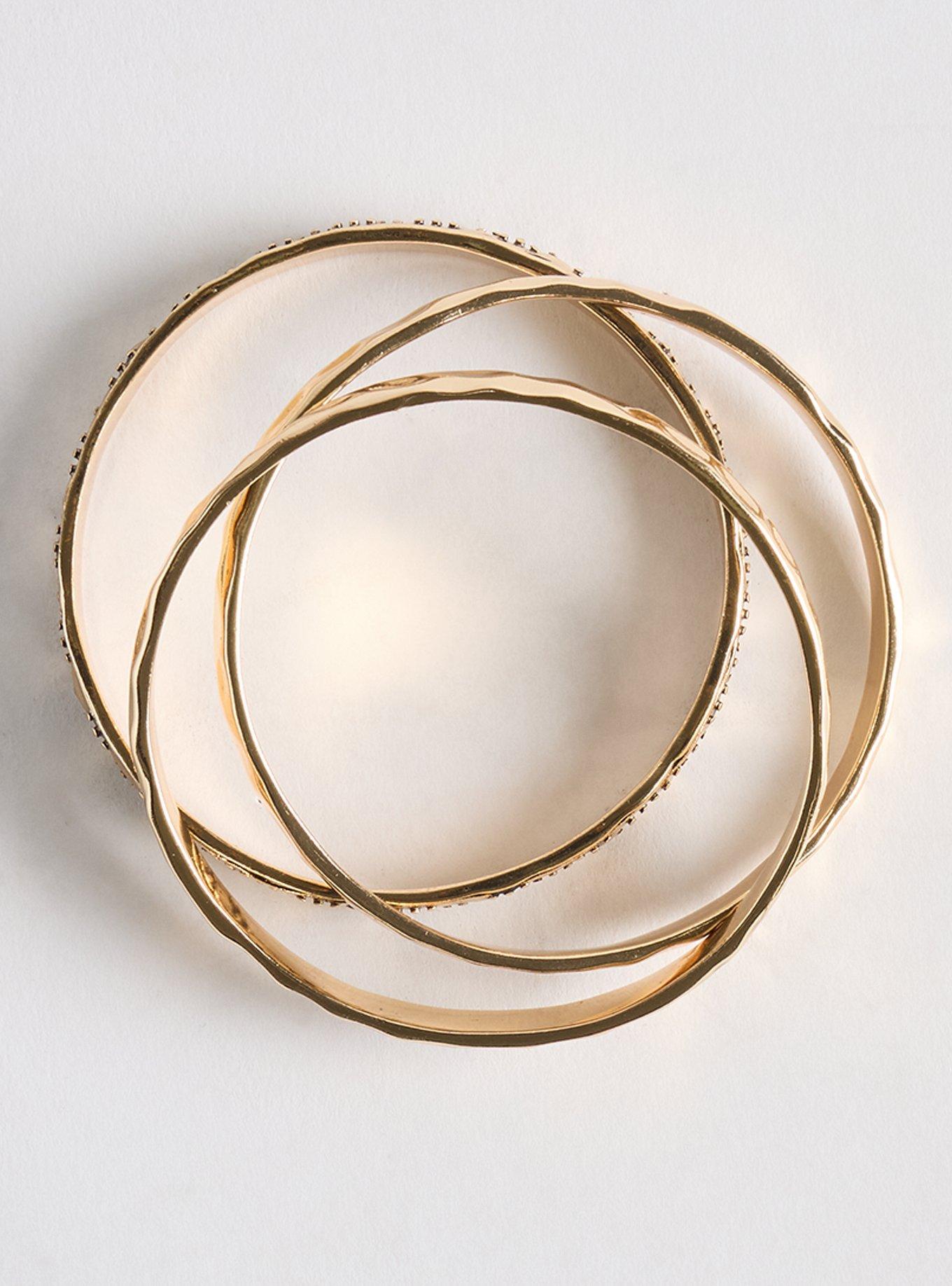 Hammered Bangle Set, GOLD, alternate