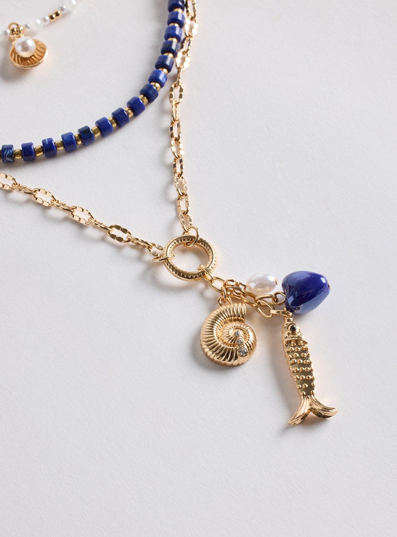 Beaded Fish Layered Necklace, , alternate