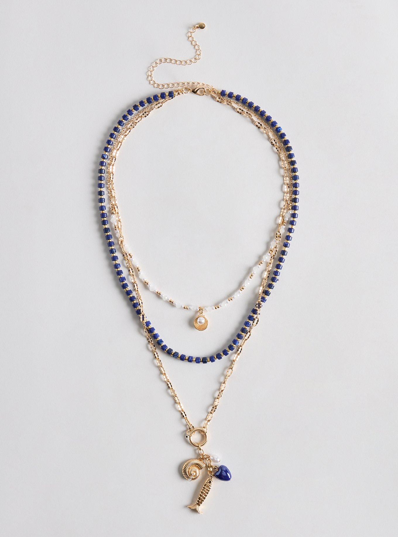 Beaded Fish Layered Necklace, , hi-res