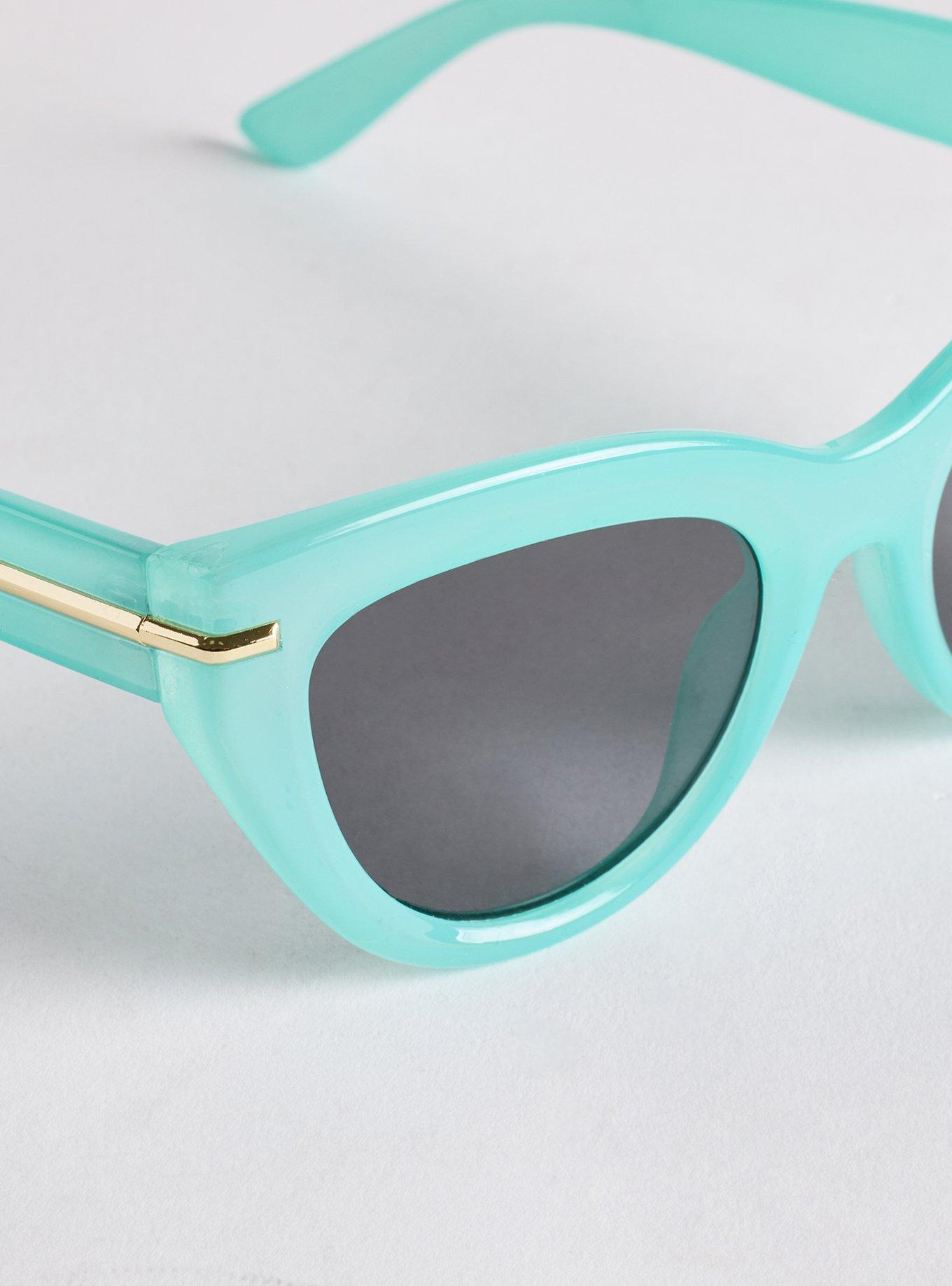 Oversized Smoke Lens Sunglasses, SEA BLUE, alternate