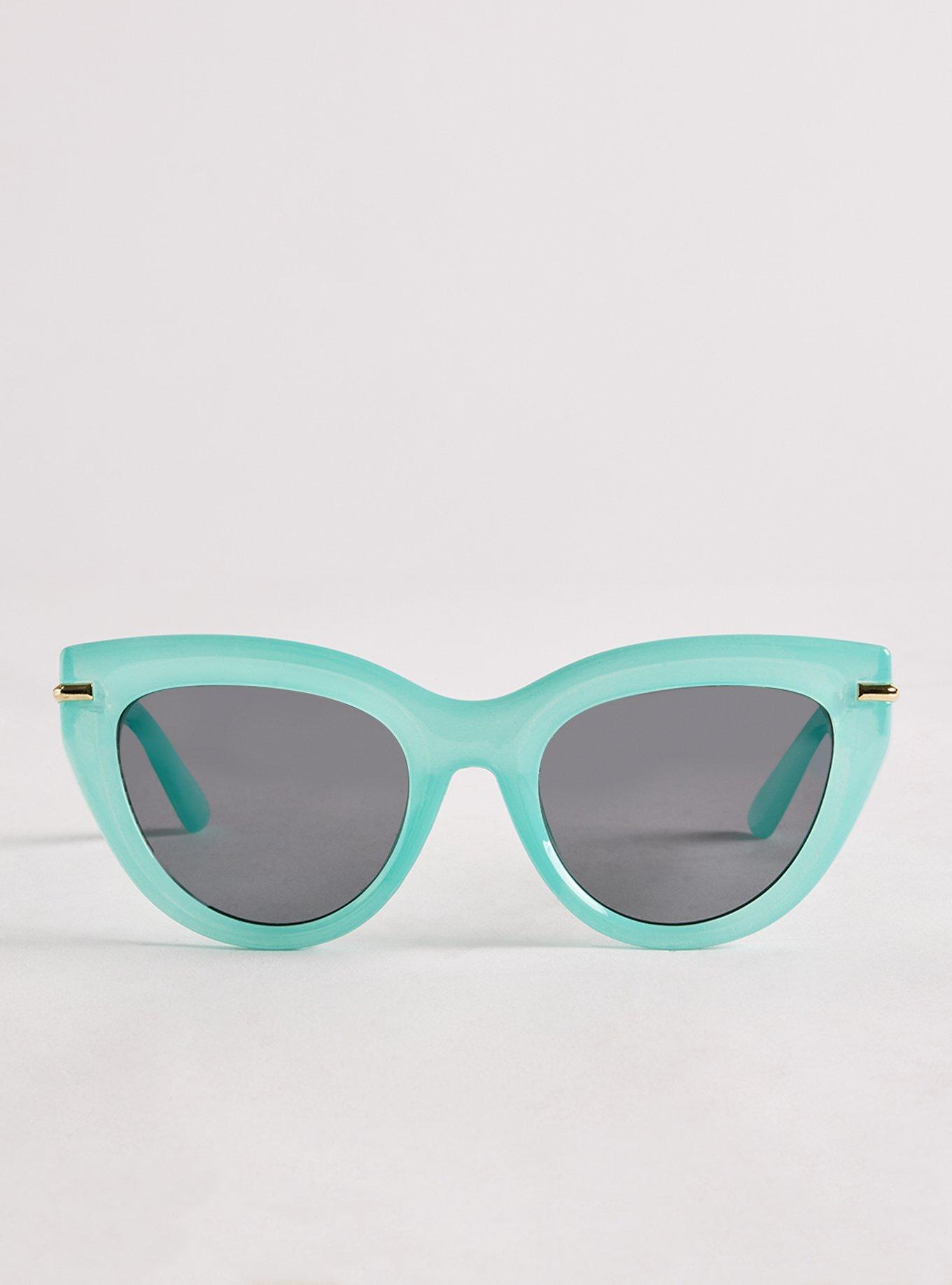 Oversized Smoke Lens Sunglasses, SEA BLUE, hi-res