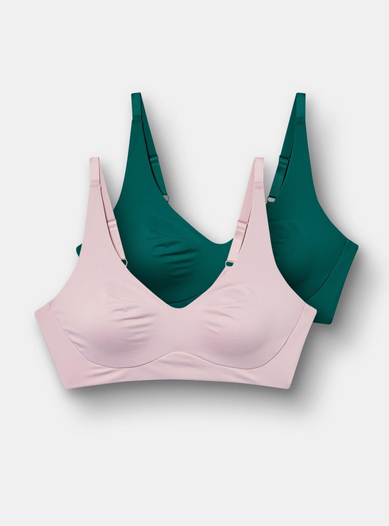 2-Pack Unlined Plunge Bralette, MULTI, flat
