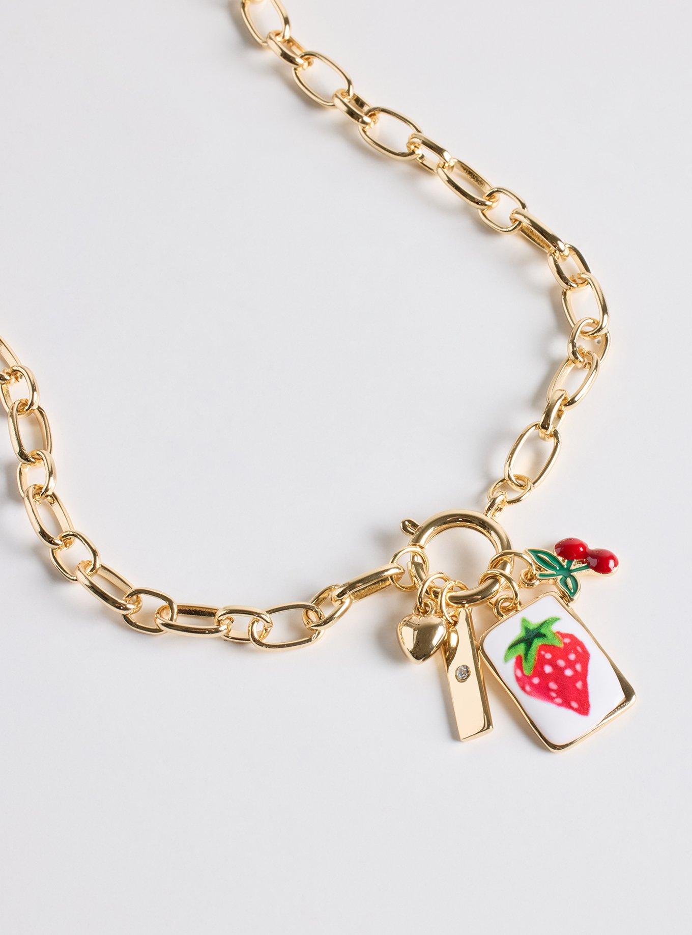 Fruit Charm Link Necklace, , alternate