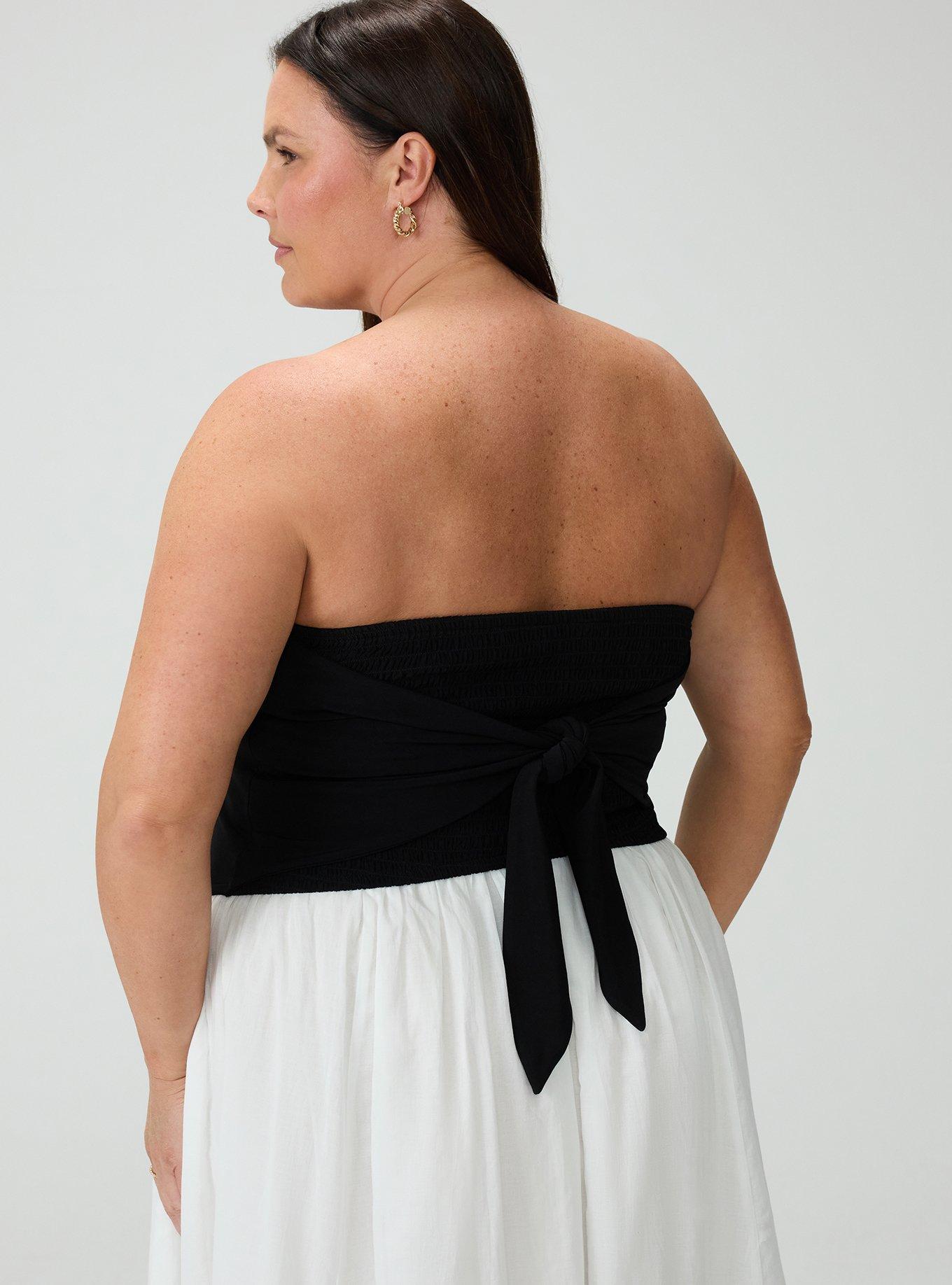 Studio Knit Bandana Tube Top, DEEP BLACK, alternate