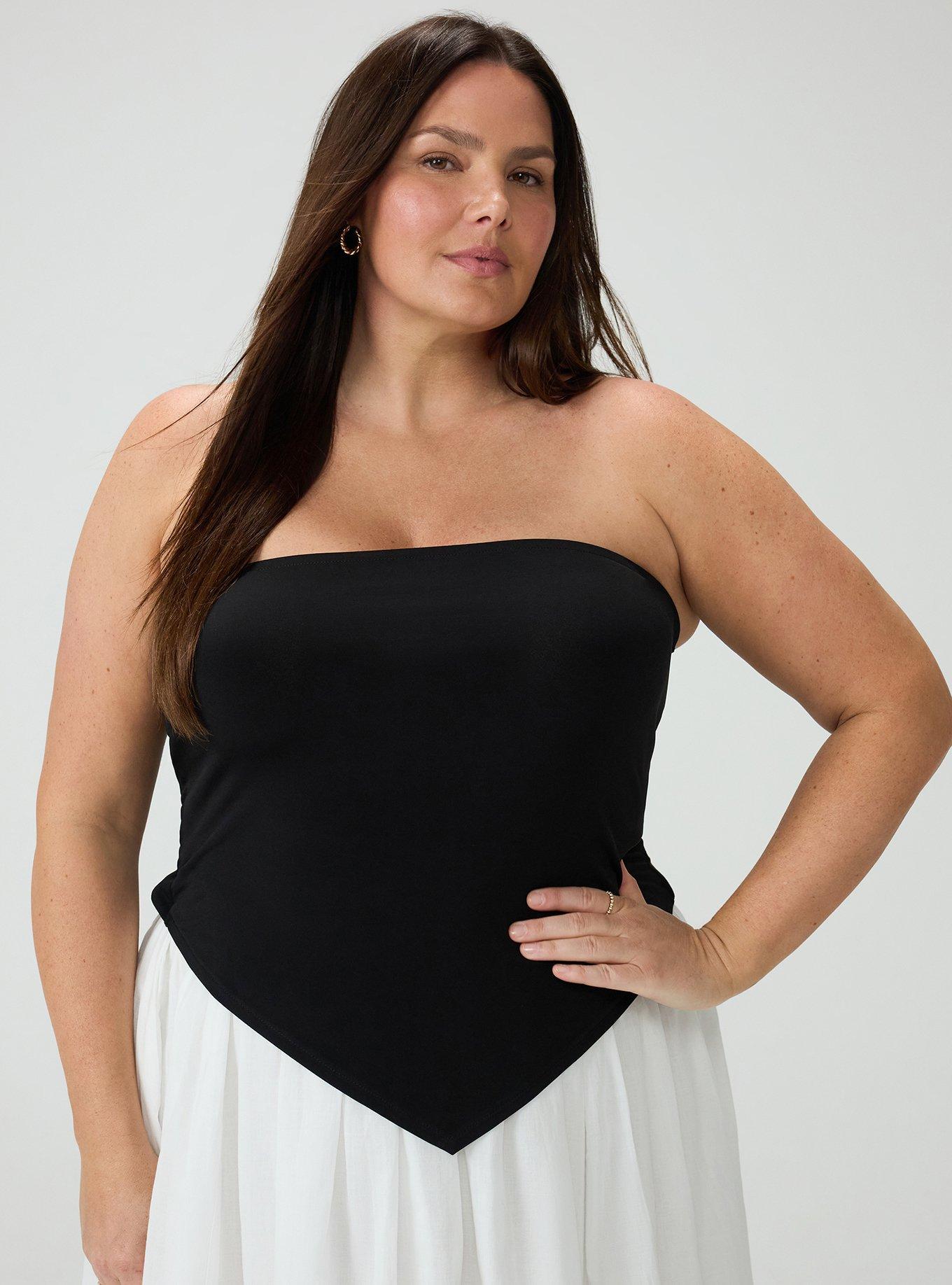 Studio Knit Bandana Tube Top, DEEP BLACK, hi-res
