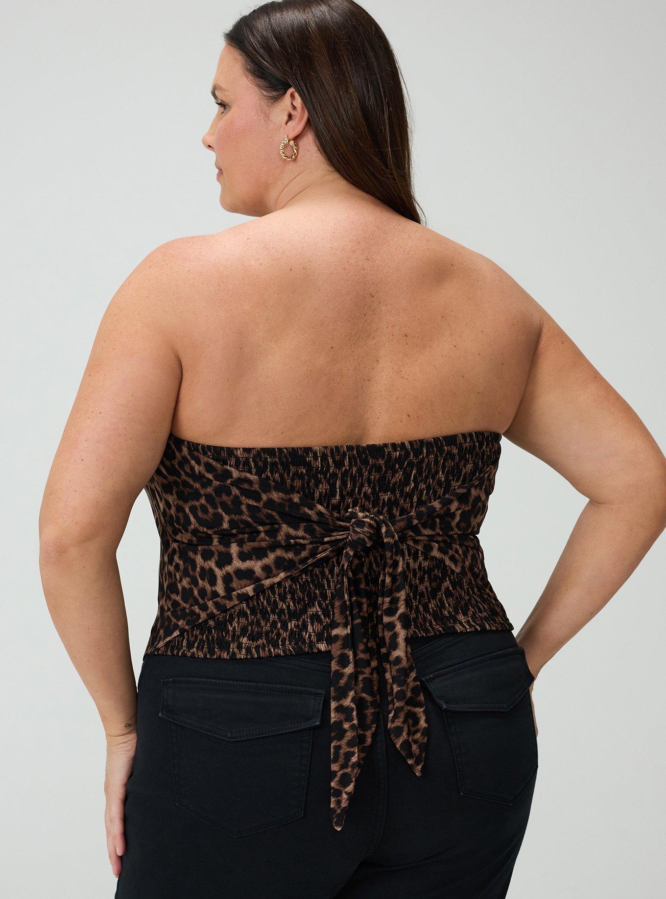 Studio Knit Bandana Tube Top, ON THE PROWL LEOPARD BROWN, alternate